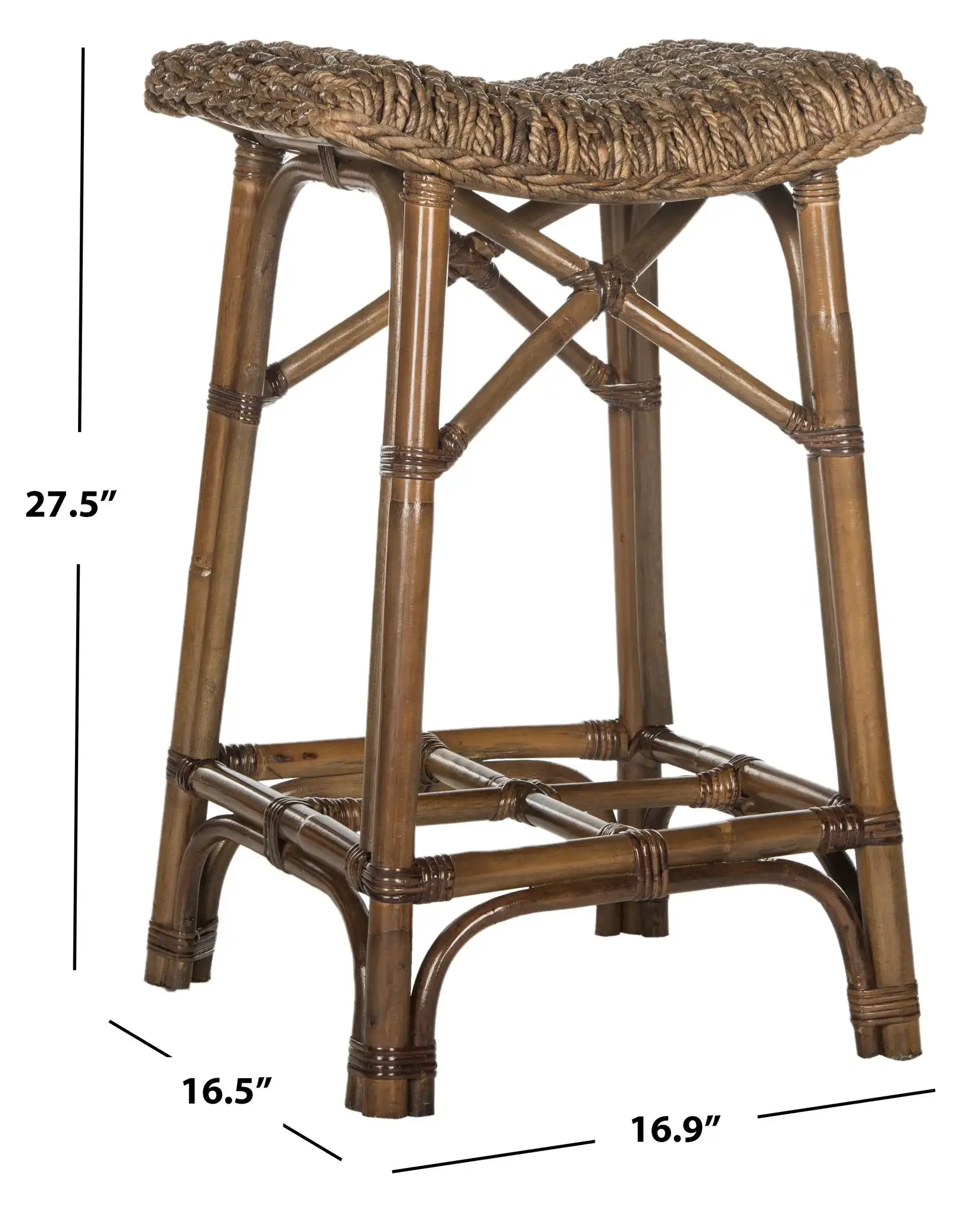 Ramiro Stool in Brown, detail view