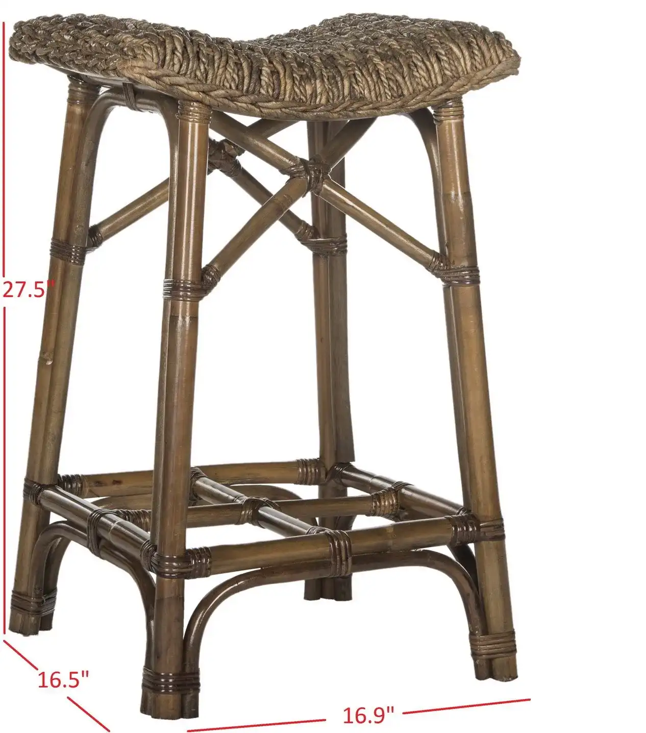 Ramiro Stool in Brown, detail view