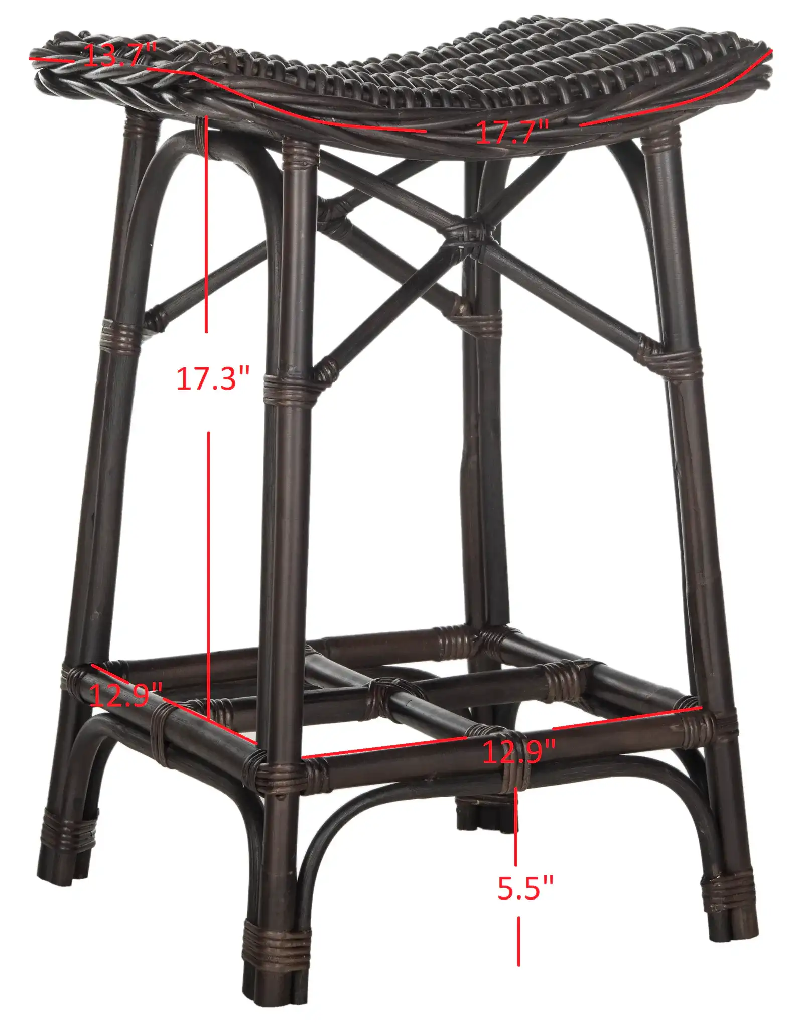 Amara Stool in Brown, detail view