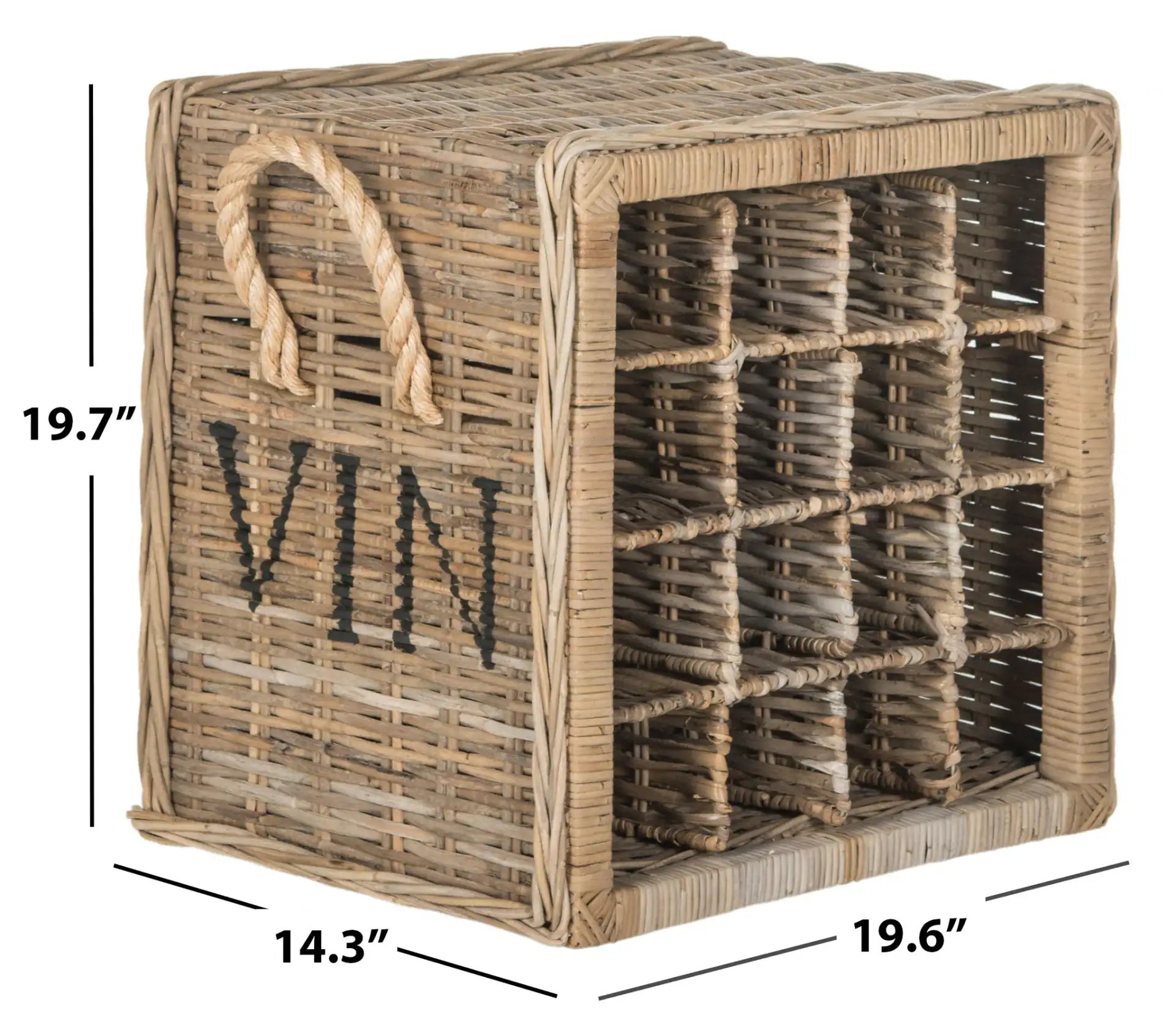 Aziza Wine Rack in Gray, detail view
