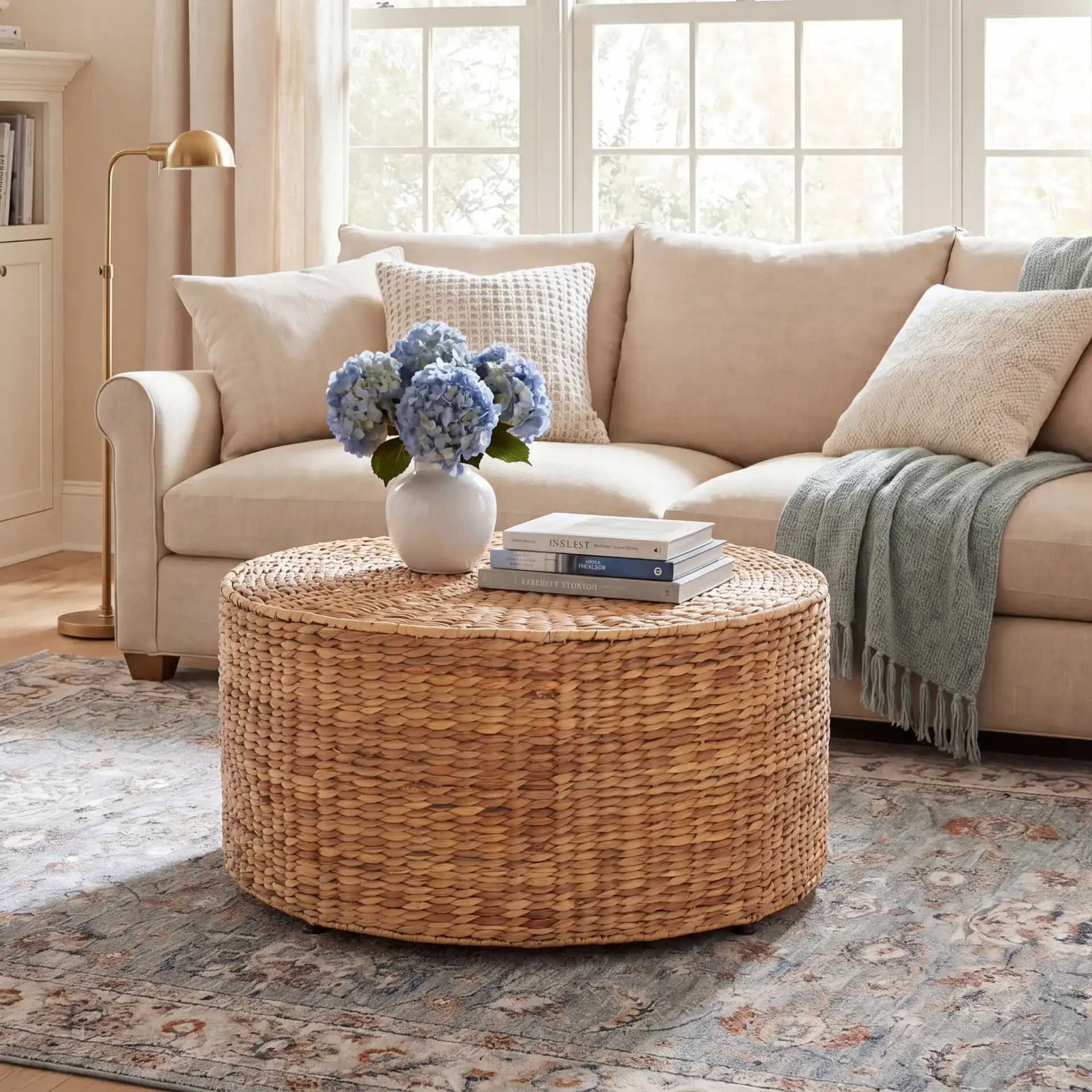 Jesse Coffee Table in Natural in a styled room