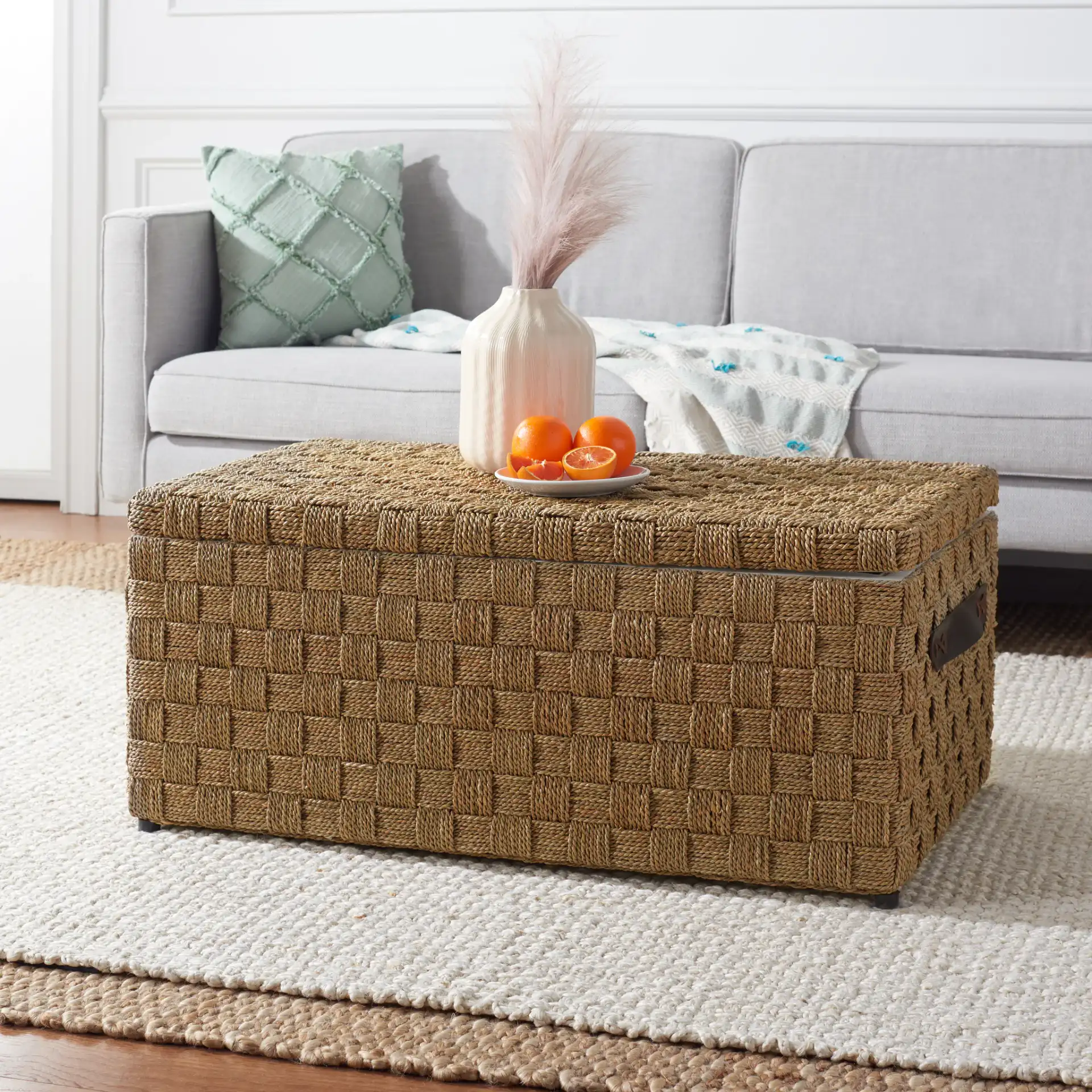 Ashban Trunk in Natural in a styled room
