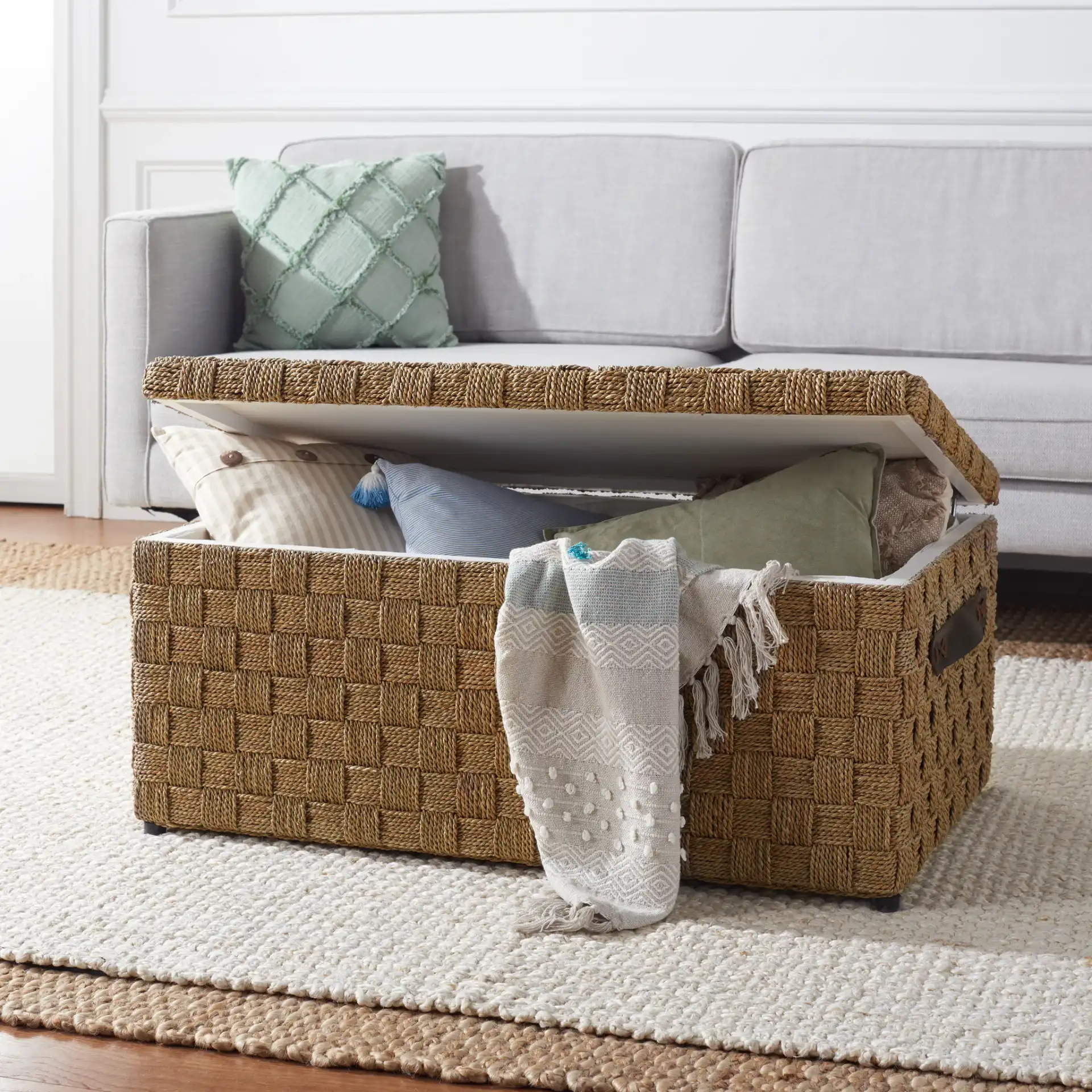 Ashban Trunk in Natural in a styled room