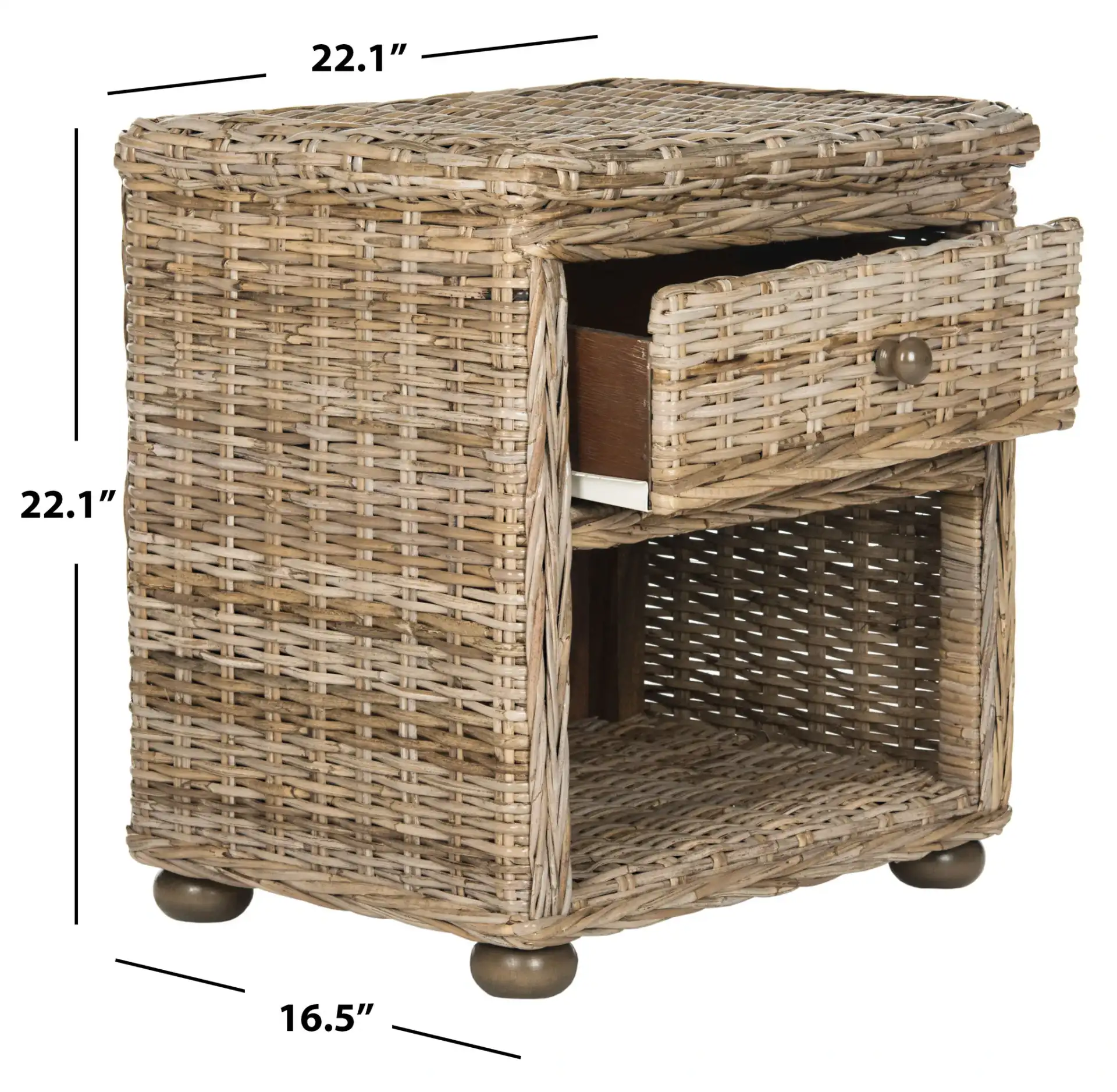 Lagos End Table in Gray, detail view