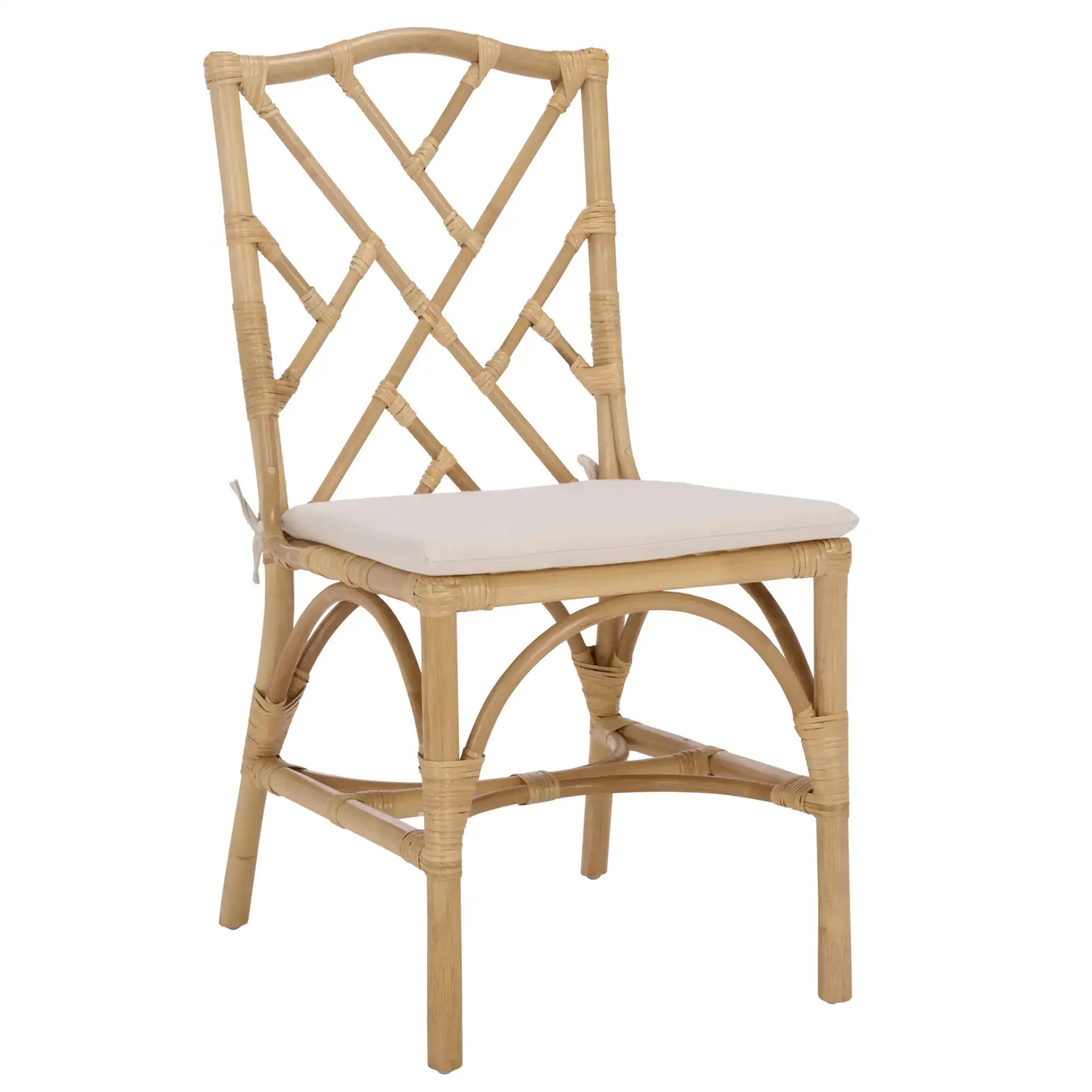 Chadale Rattan Dining Chair (Set of 2) in Natural / Cream, detail view