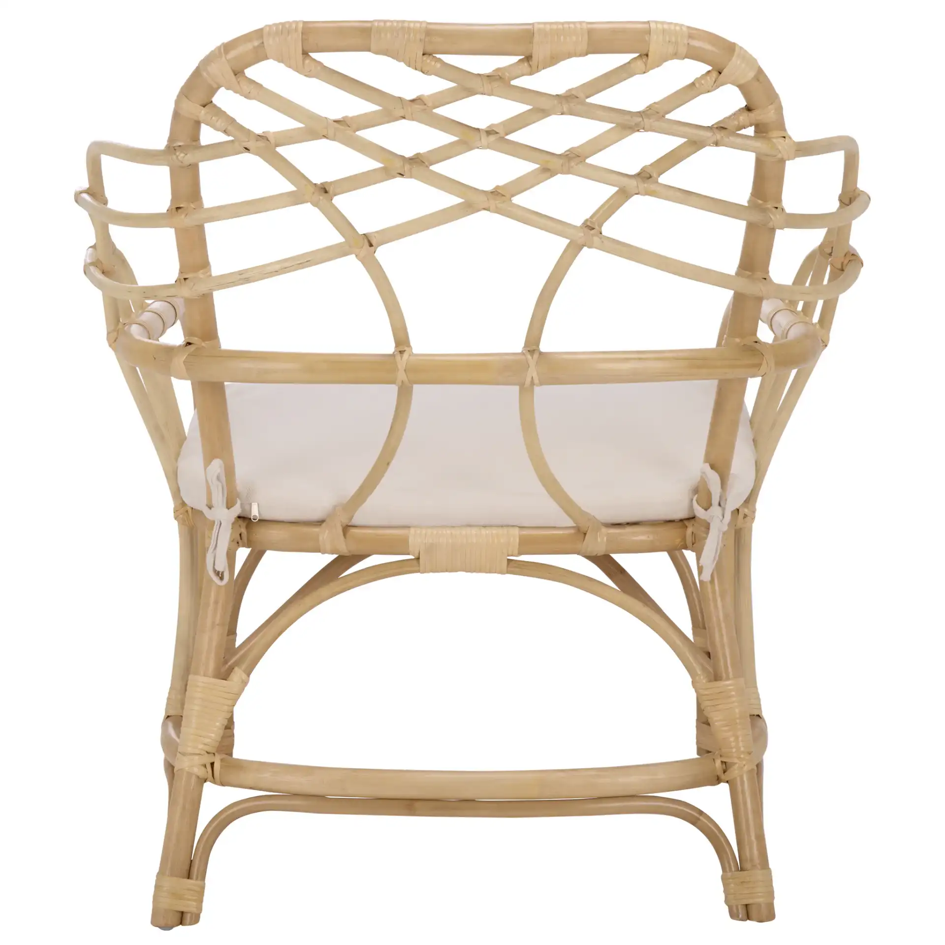 Junie Rattan Dining Chair in Natural / Cream, detail view