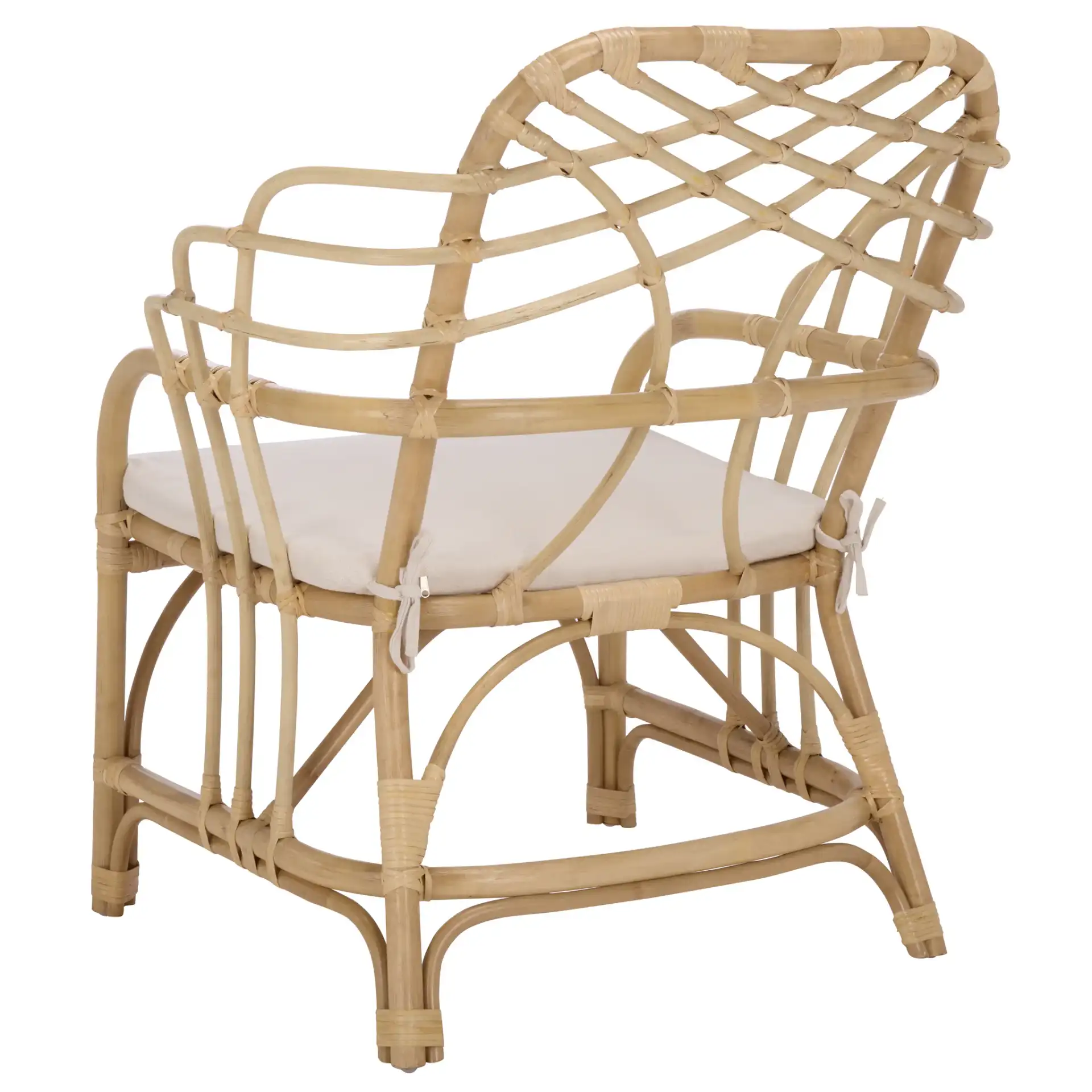 Junie Rattan Dining Chair in Natural / Cream, detail view