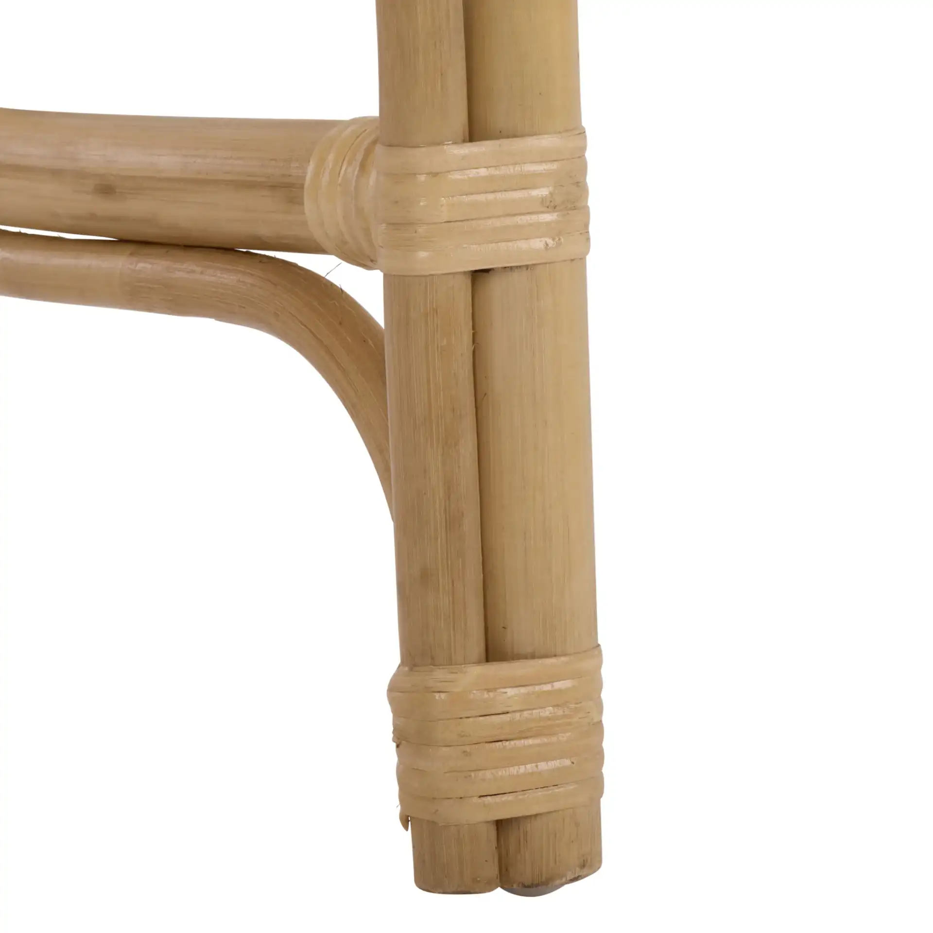 Junie Rattan Dining Chair in Natural / Cream, detail view