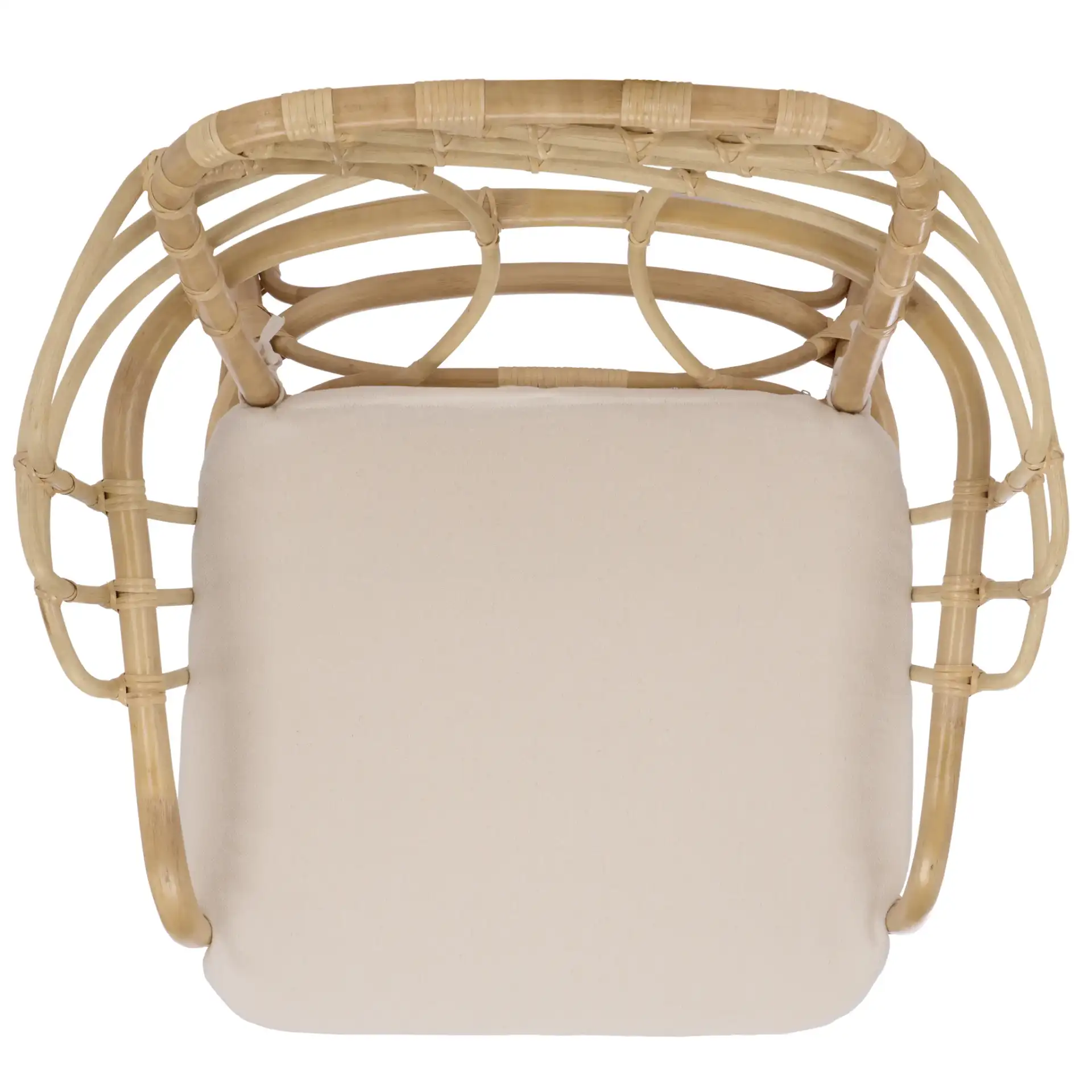 Junie Rattan Dining Chair in Natural / Cream, detail view