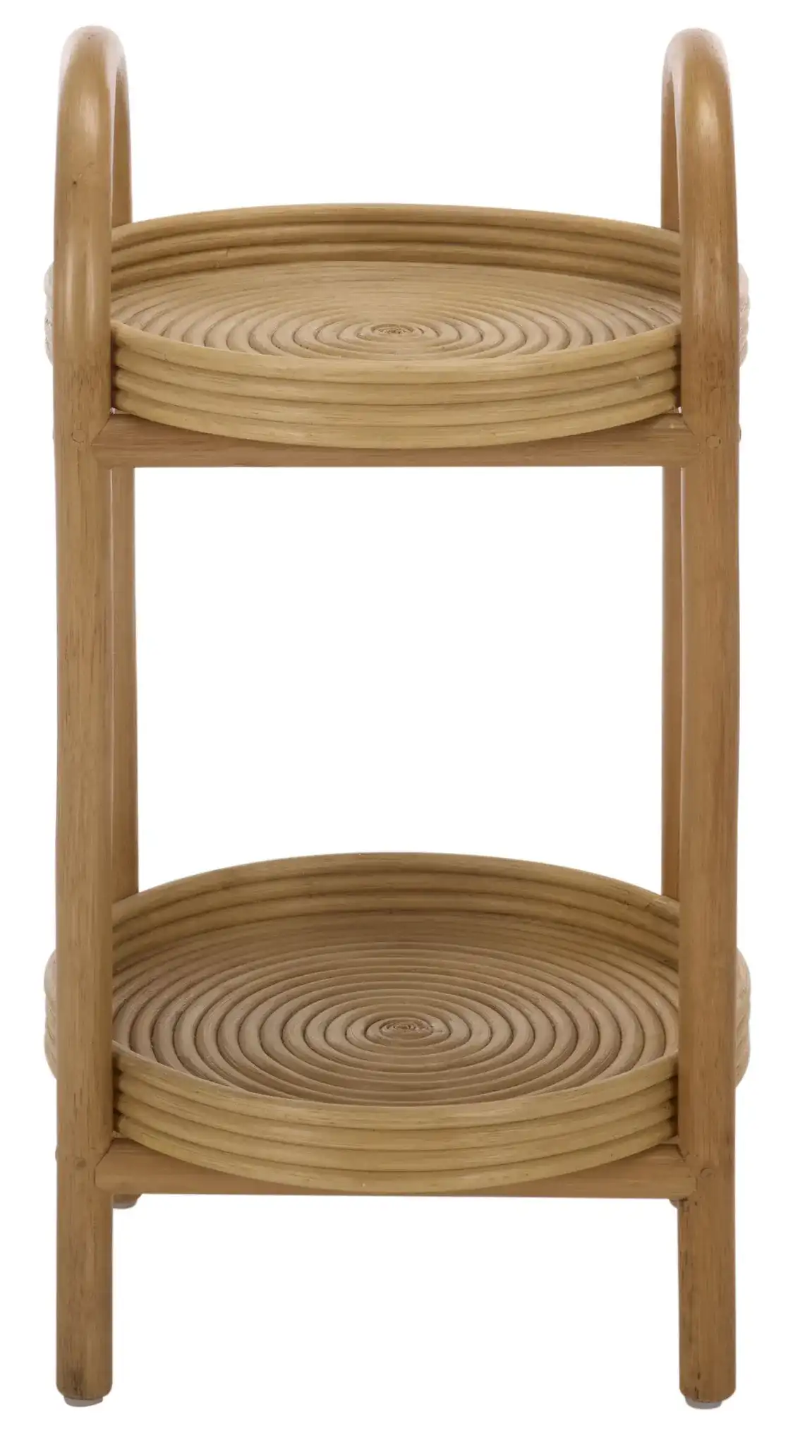 Lynda 2 Tiered Rattan Accent Table in Natural