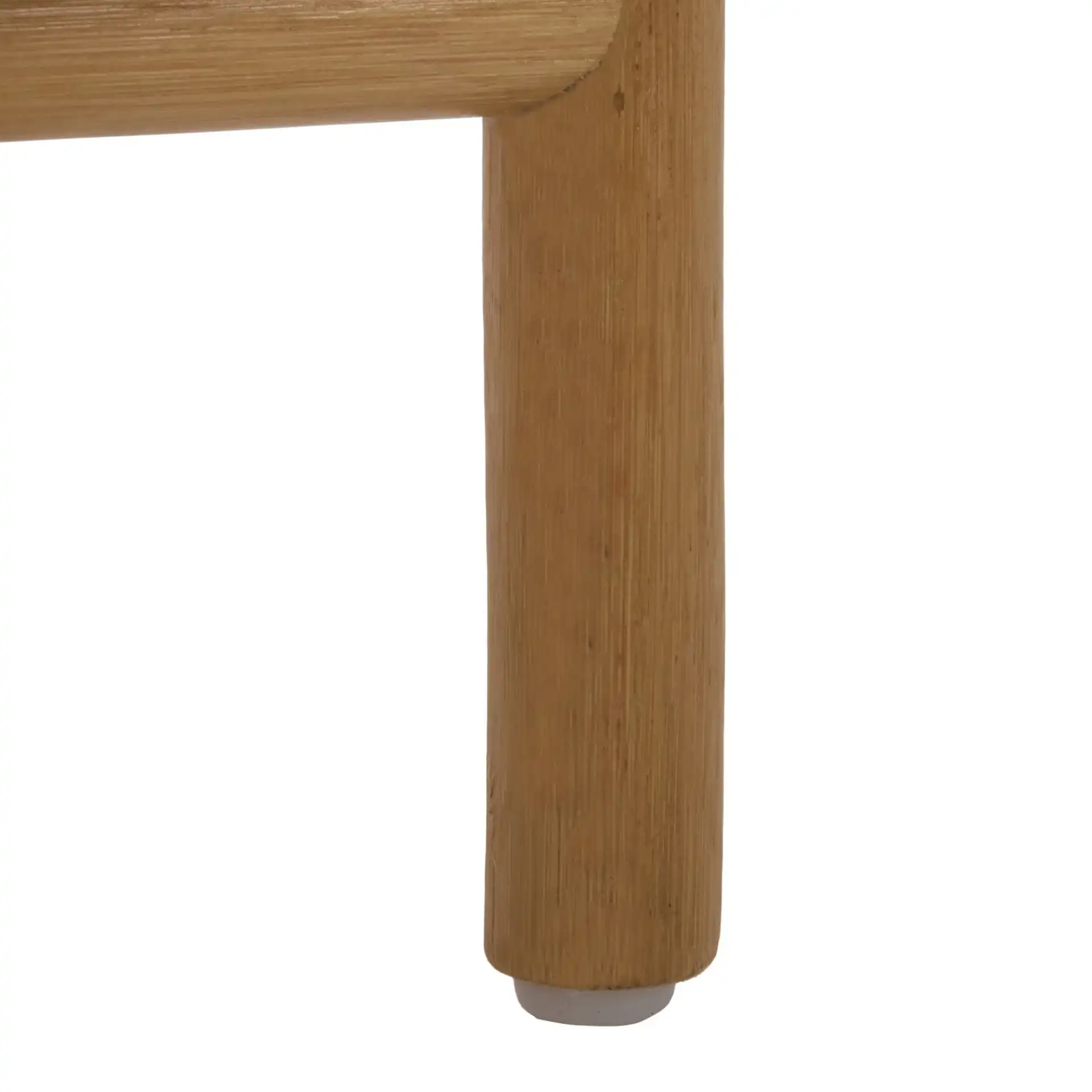 Lynda 2 Tiered Rattan Accent Table in Natural, detail view