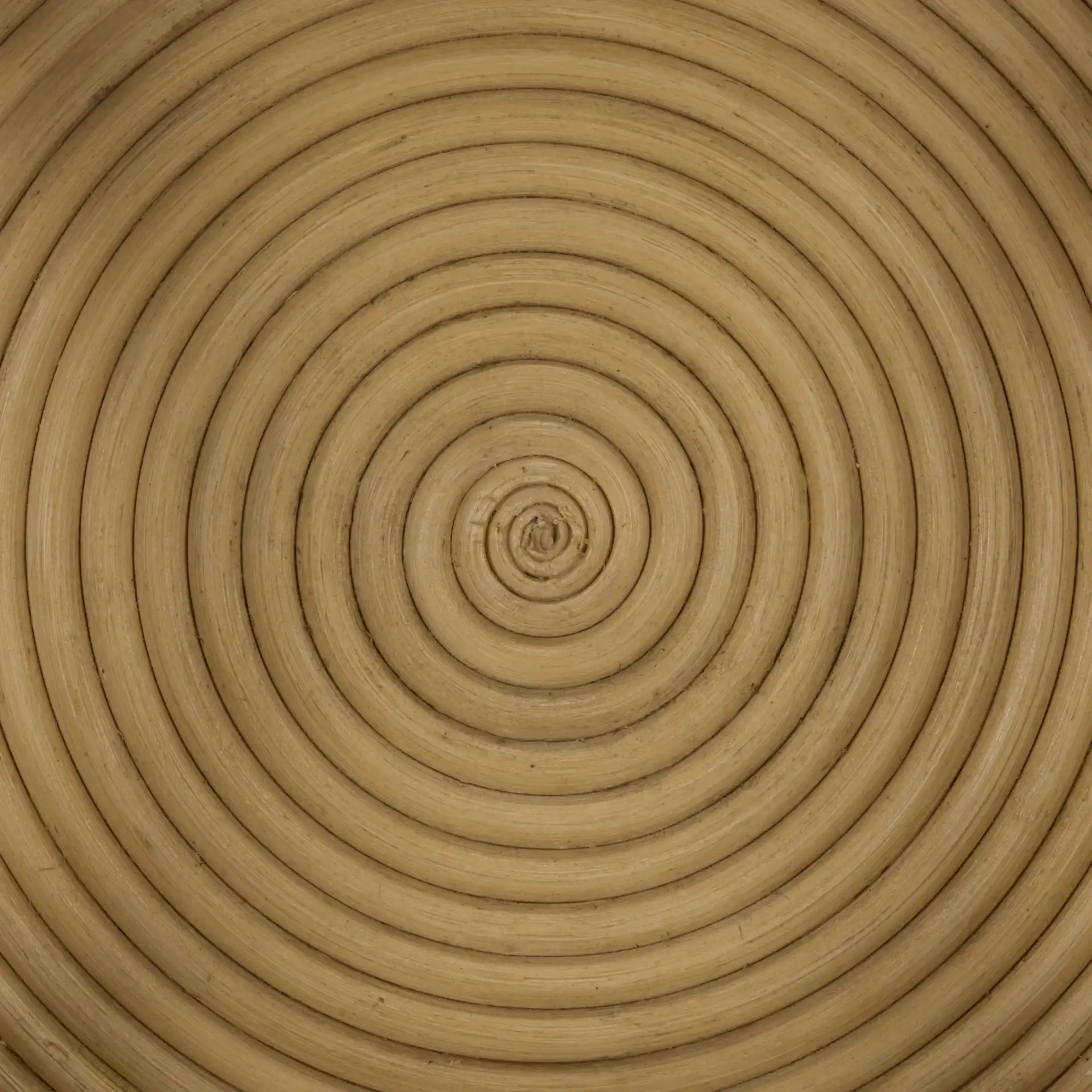 Lynda 2 Tiered Rattan Accent Table in Natural, detail view