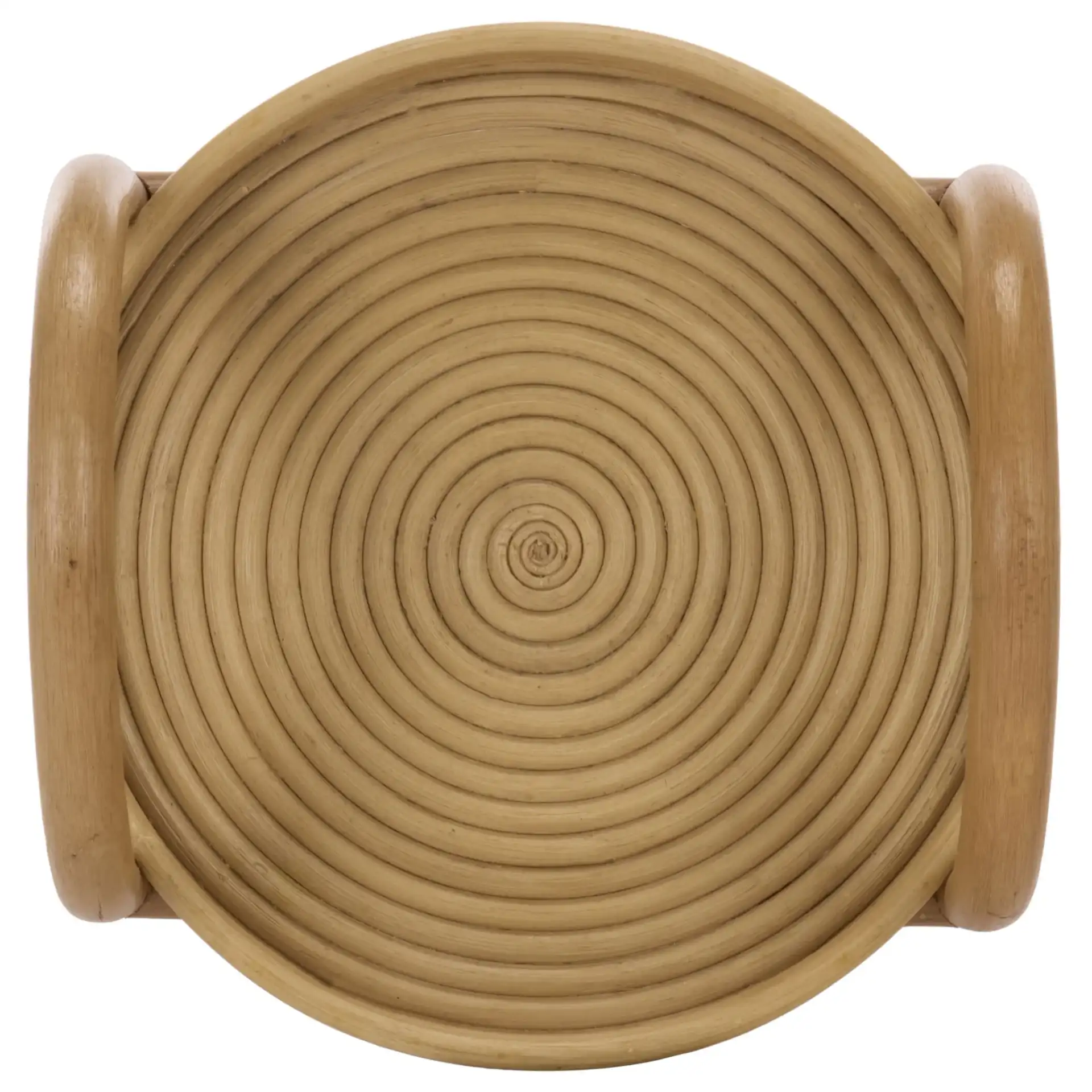 Lynda 2 Tiered Rattan Accent Table in Natural, detail view