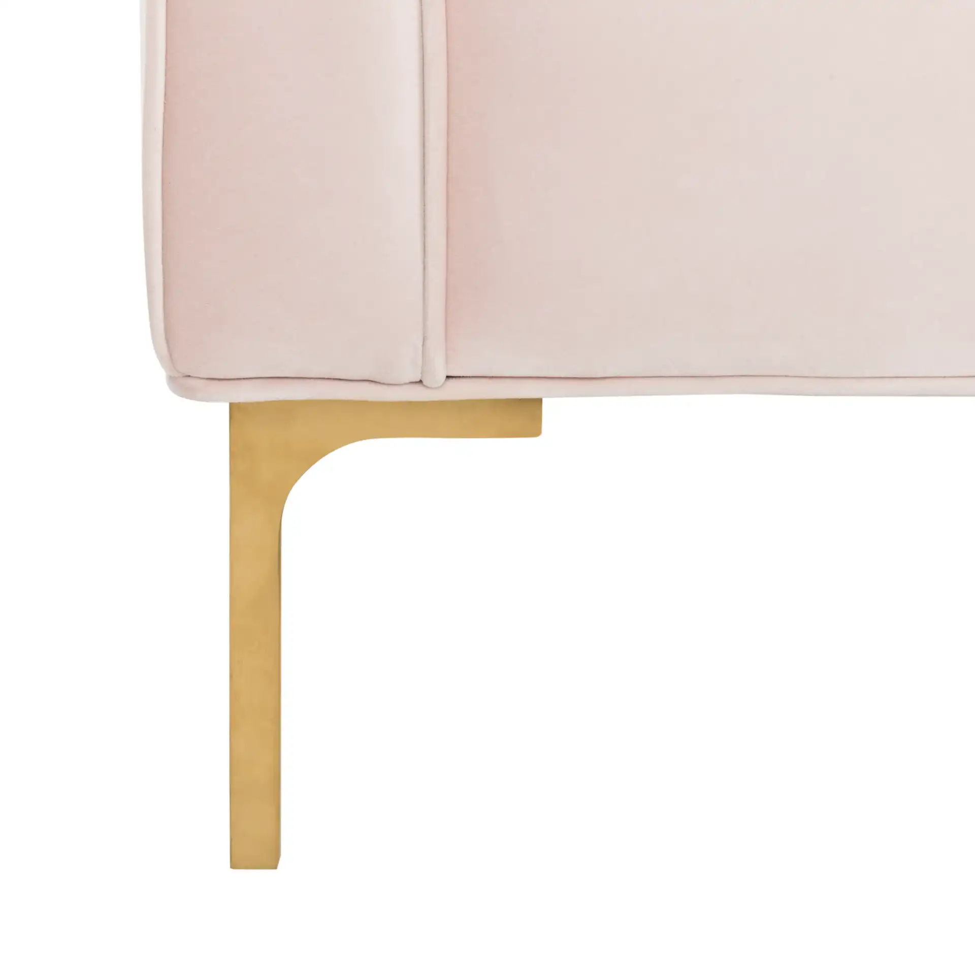 Vydia Tufted Sofa in Blush / Gold, detail view