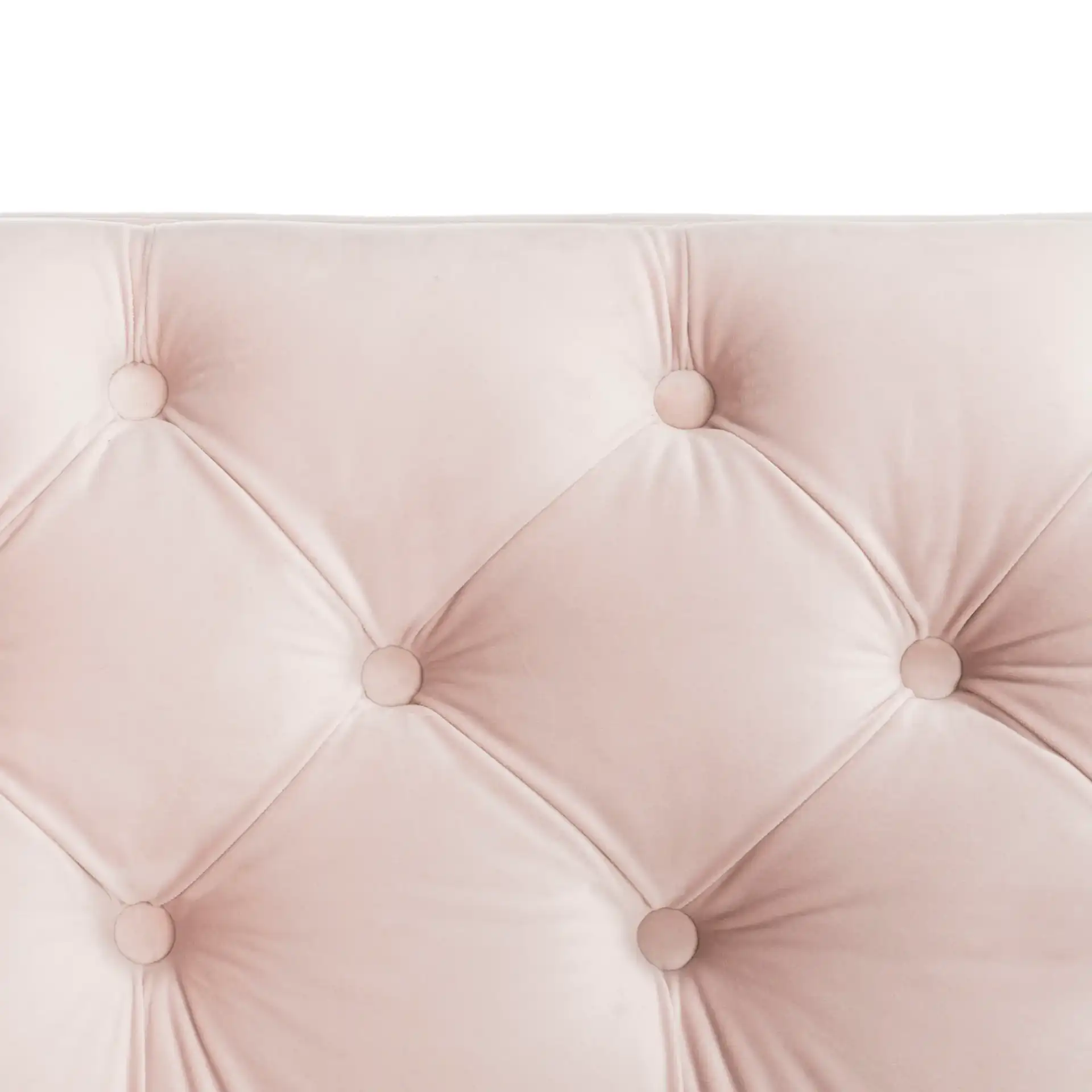 Vydia Tufted Sofa in Blush / Gold, detail view
