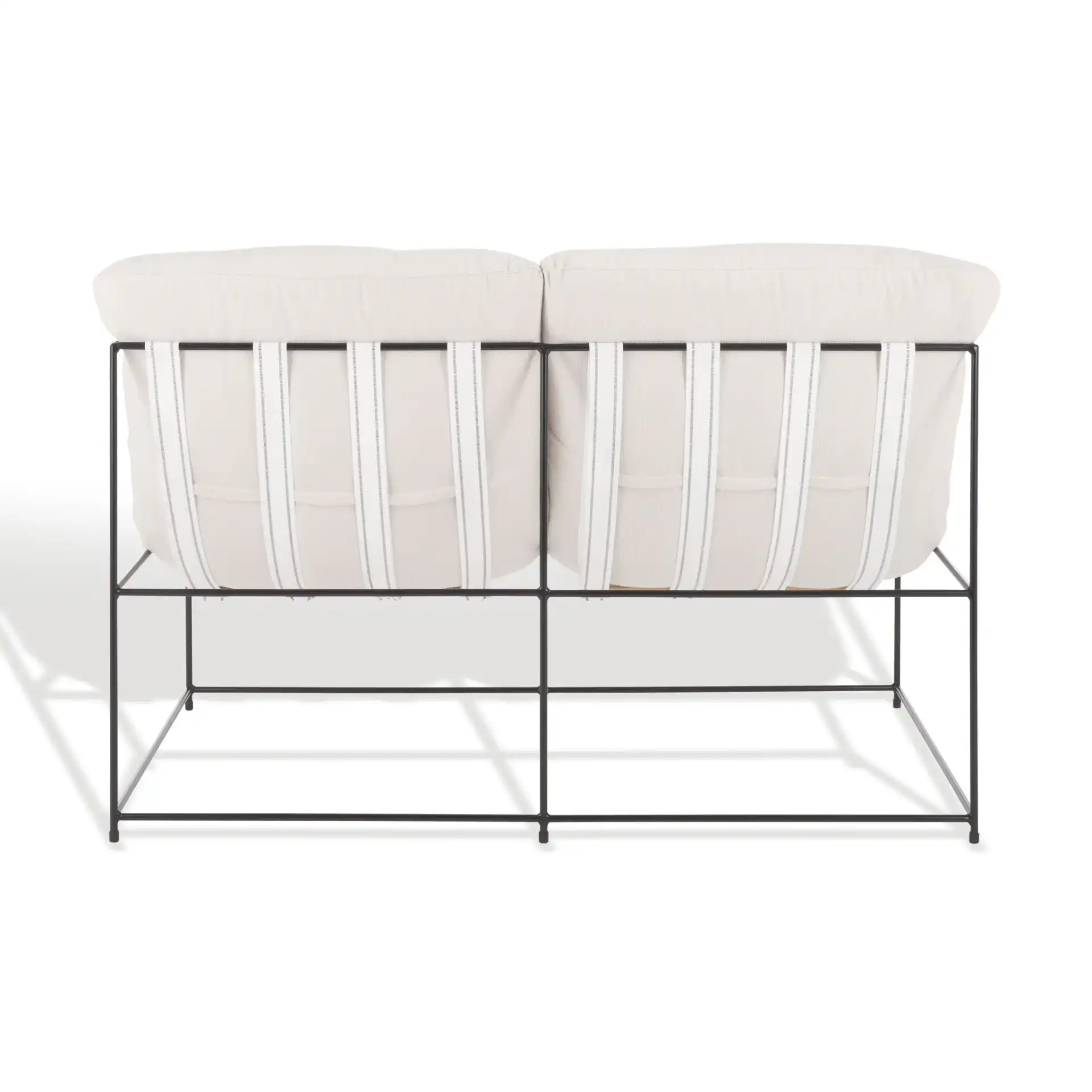 Portland Pillow Top Sofa in Ivory / Black, detail view