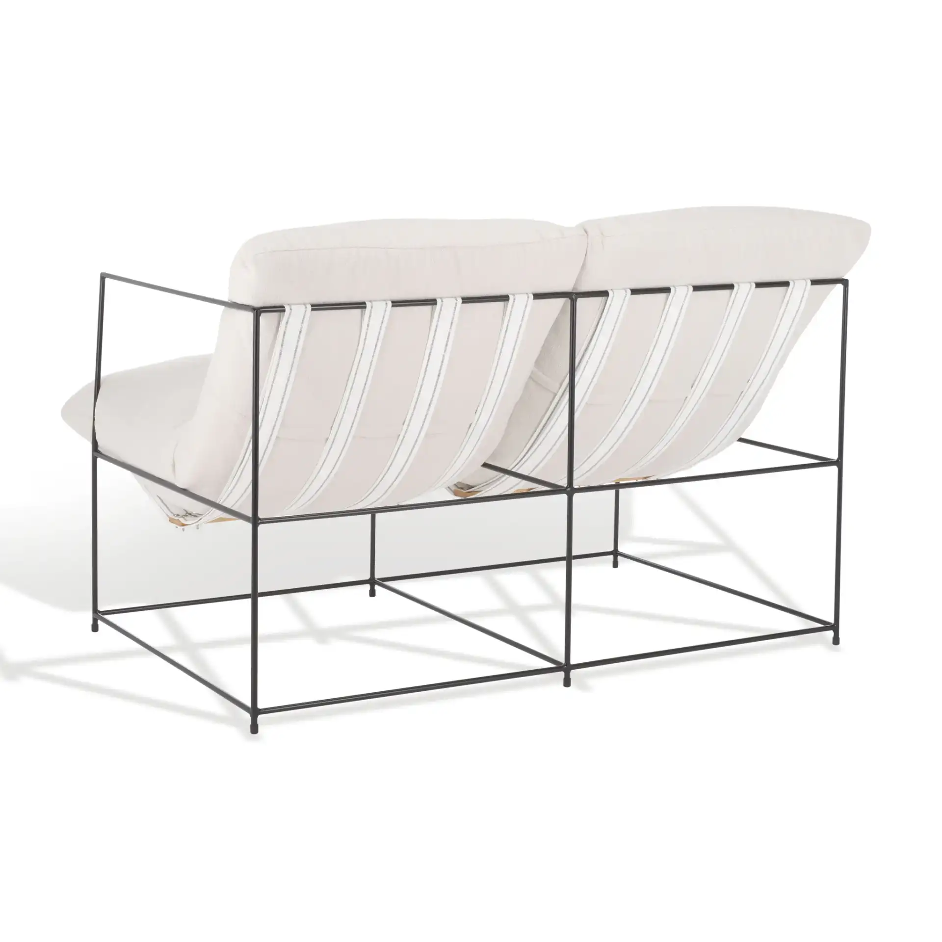 Portland Pillow Top Sofa in Ivory / Black, detail view