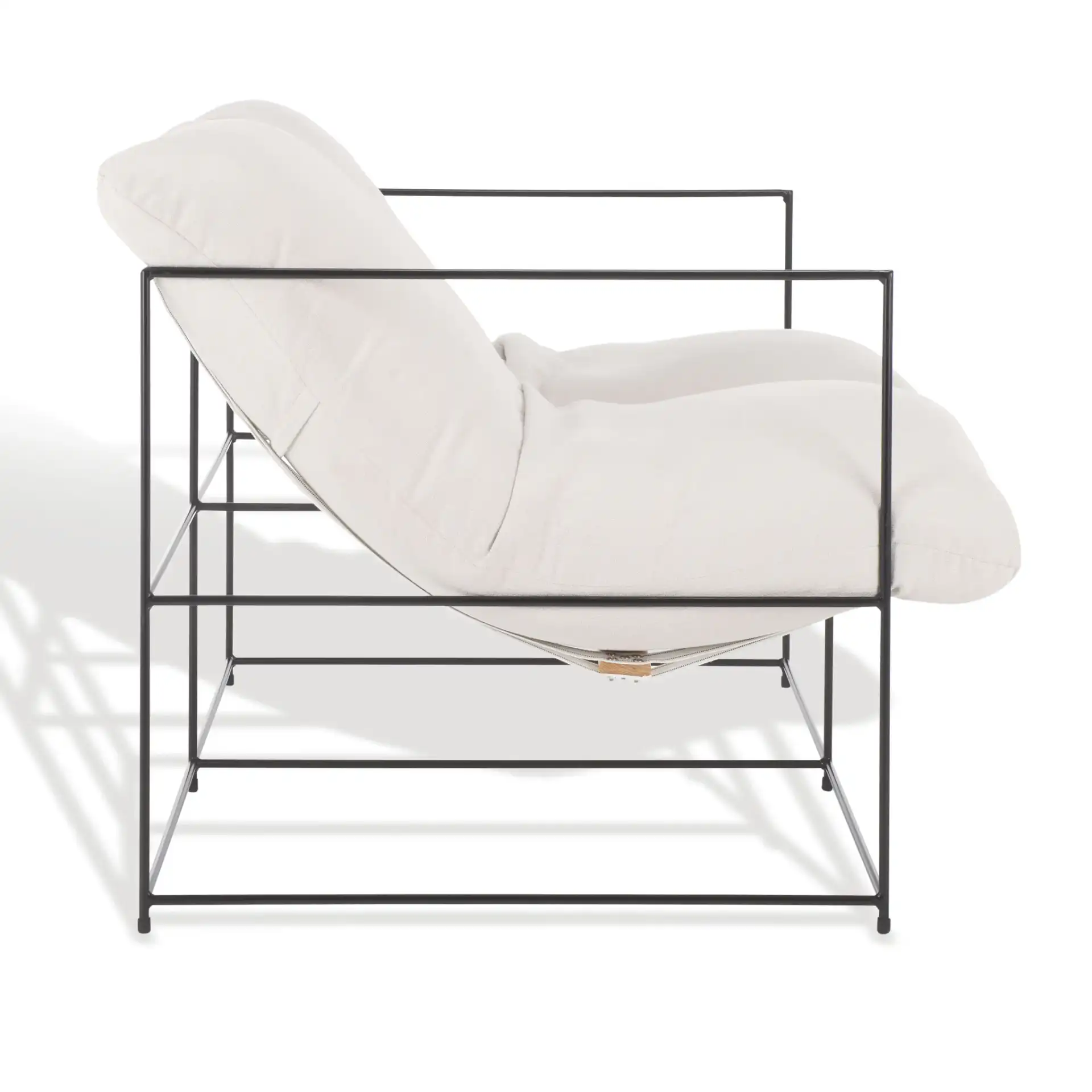 Portland Pillow Top Sofa in Ivory / Black, detail view