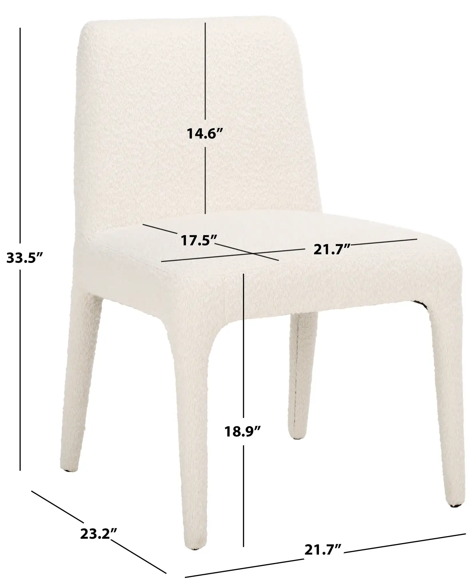 Derrick Boucle Dining Chair (Set Of 2) in Rusty Orange, detail view