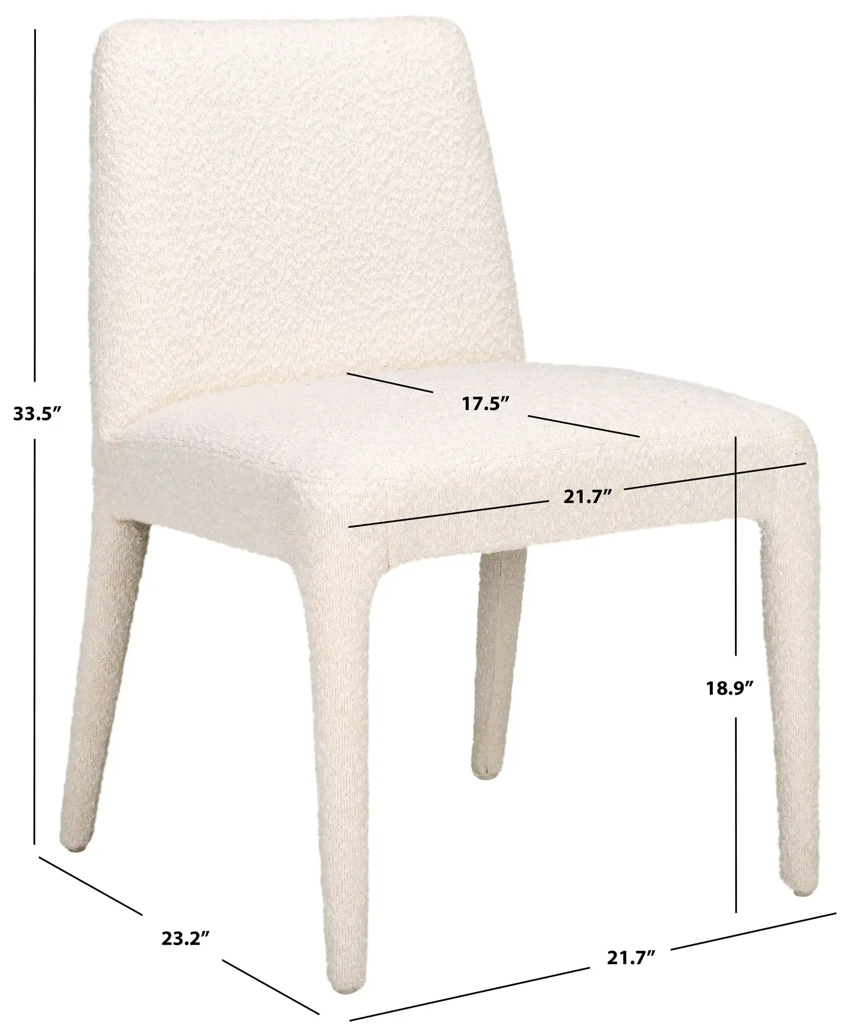 Derrick Boucle Dining Chair (Set Of 2) in Rusty Orange, detail view