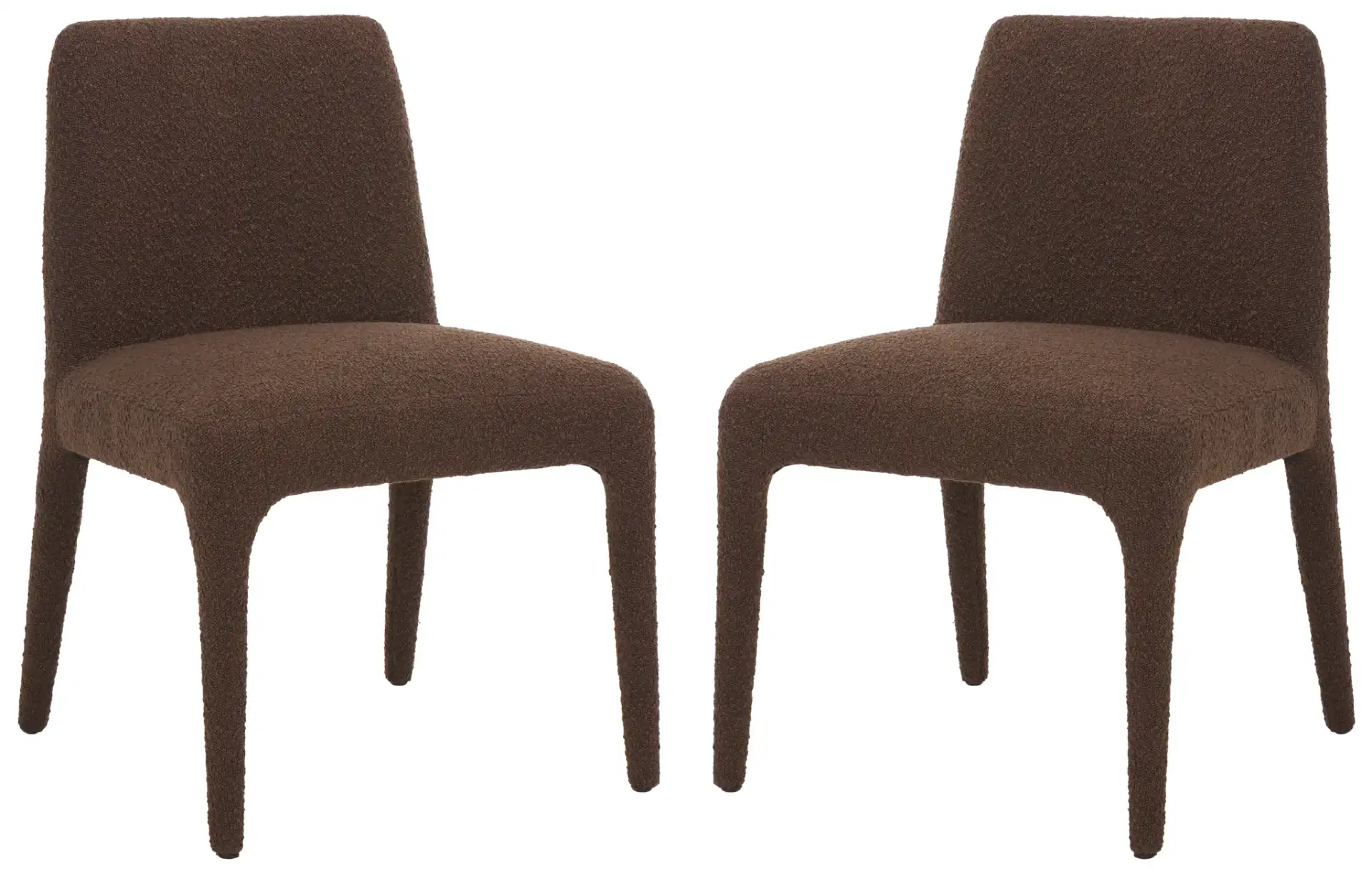 Derrick Boucle Dining Chair (Set Of 2) in Rusty Orange, detail view