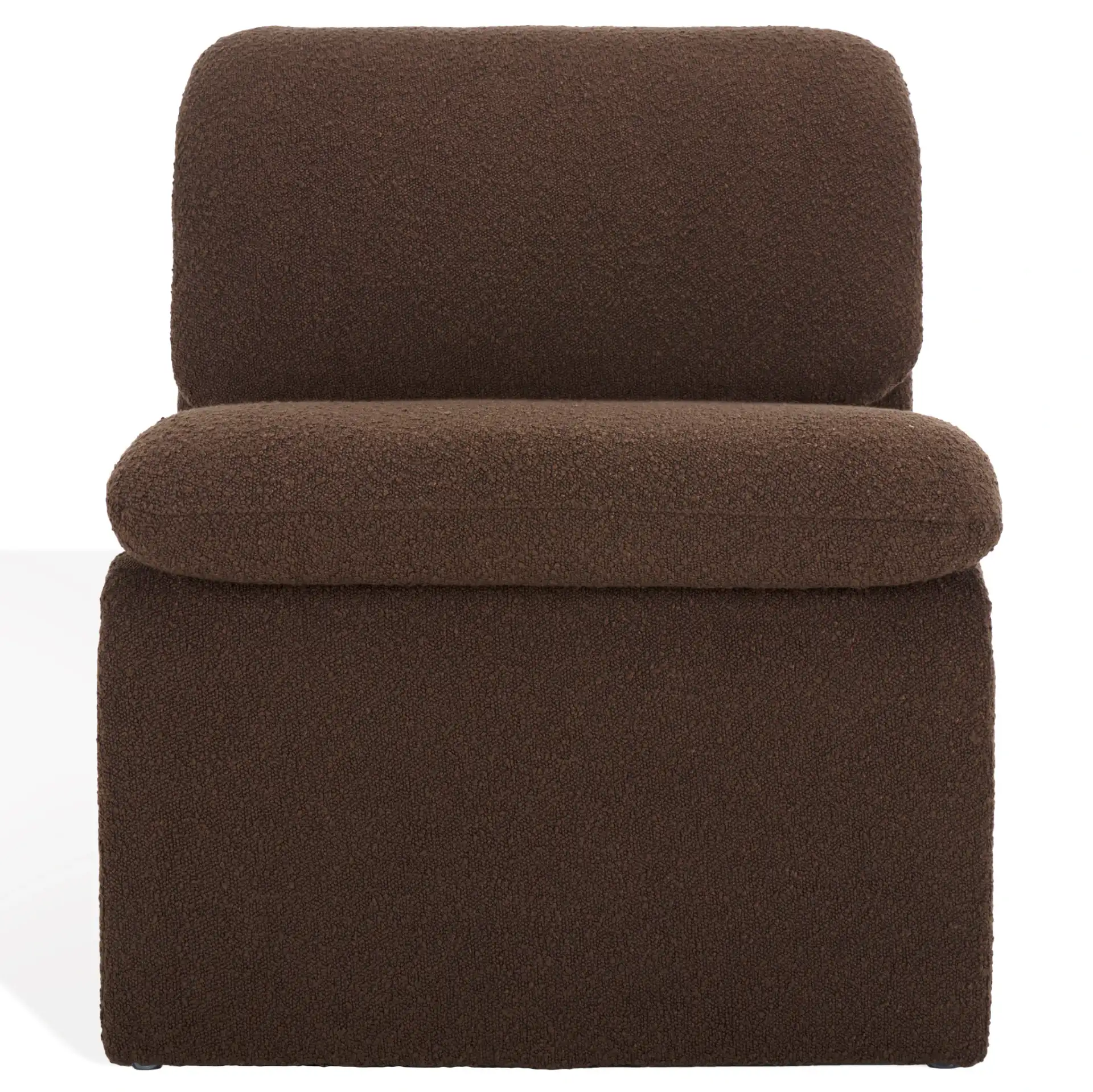 Ainslie Boucle Accent Chair in Brown, detail view