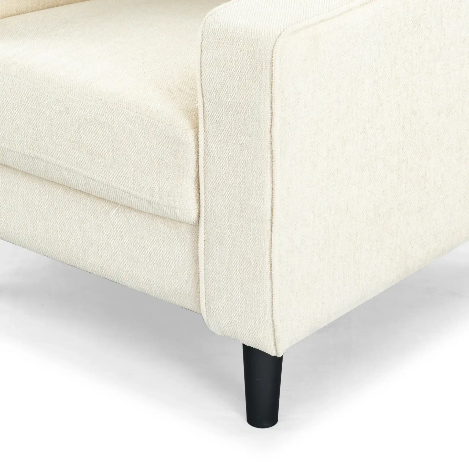 Felicianya Modern Accent Chair in Cream in a styled room