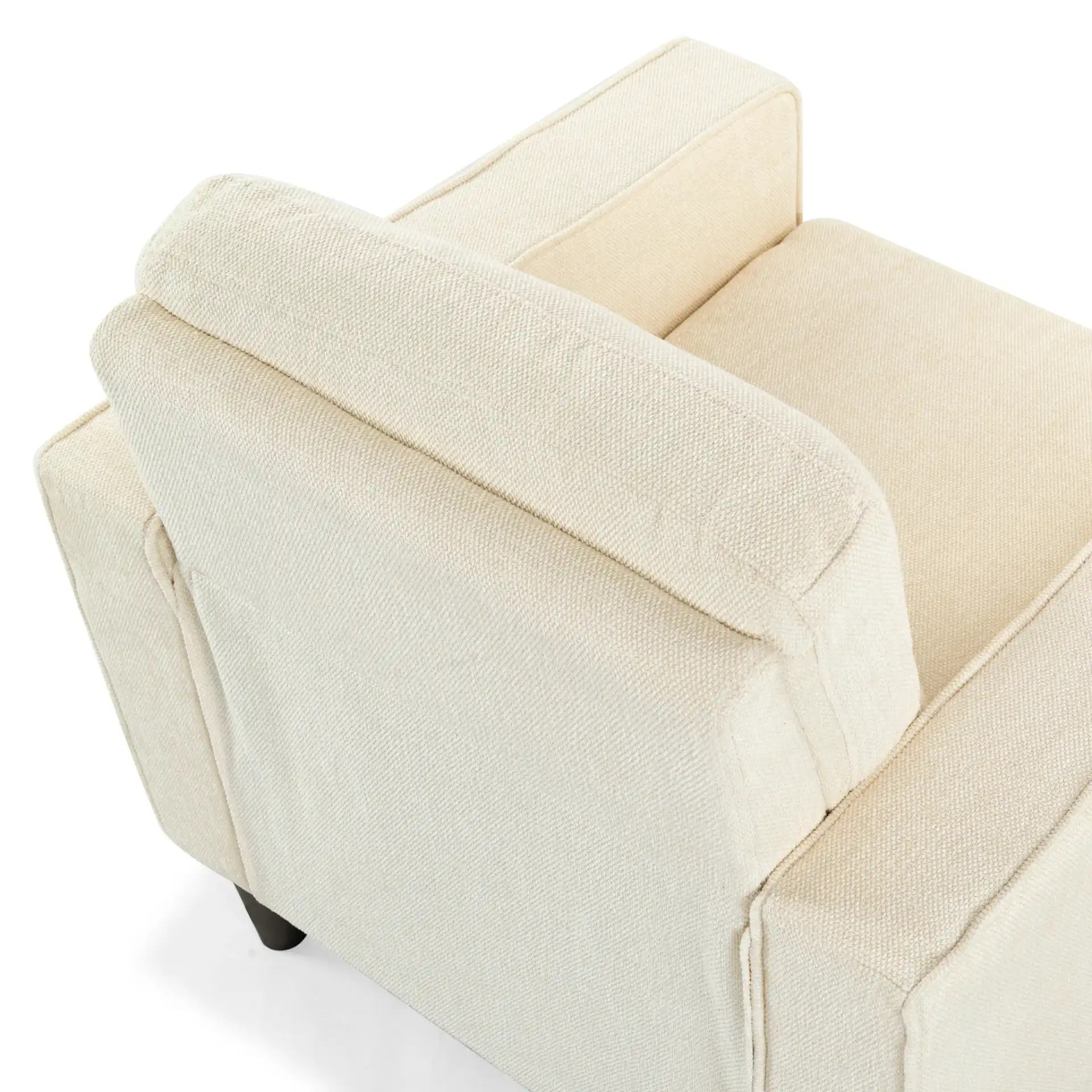 Felicianya Modern Accent Chair in Cream in a styled room