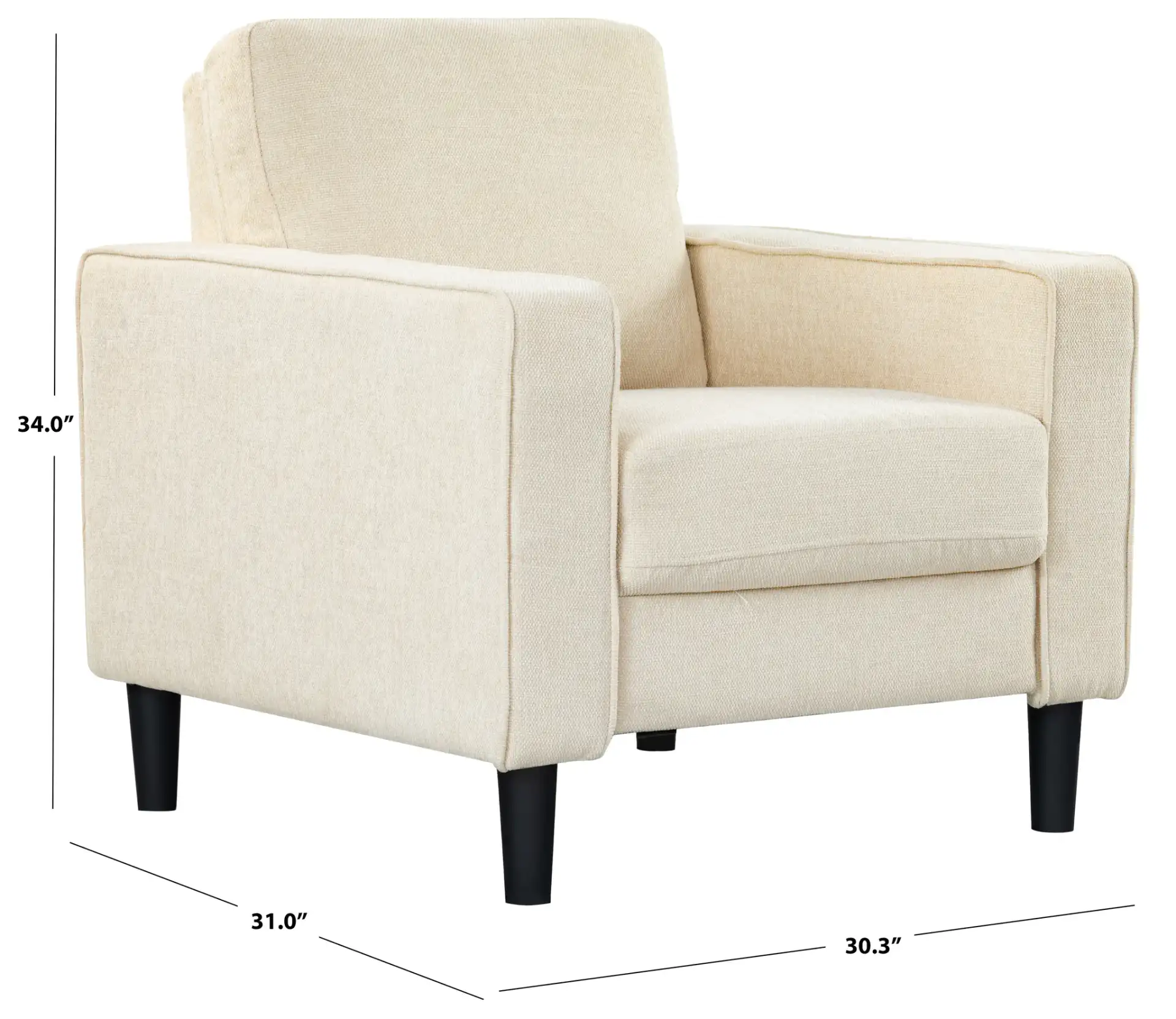 Felicianya Modern Accent Chair in Cream, detail view