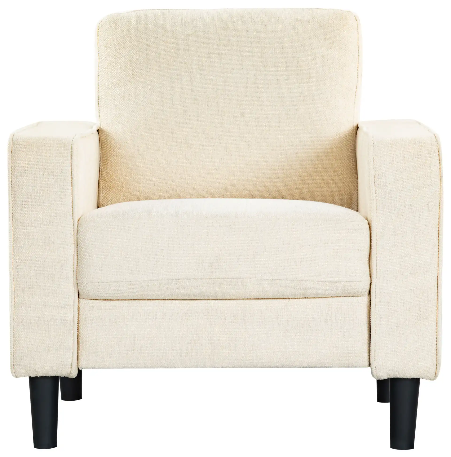 Felicianya Modern Accent Chair in Cream, detail view