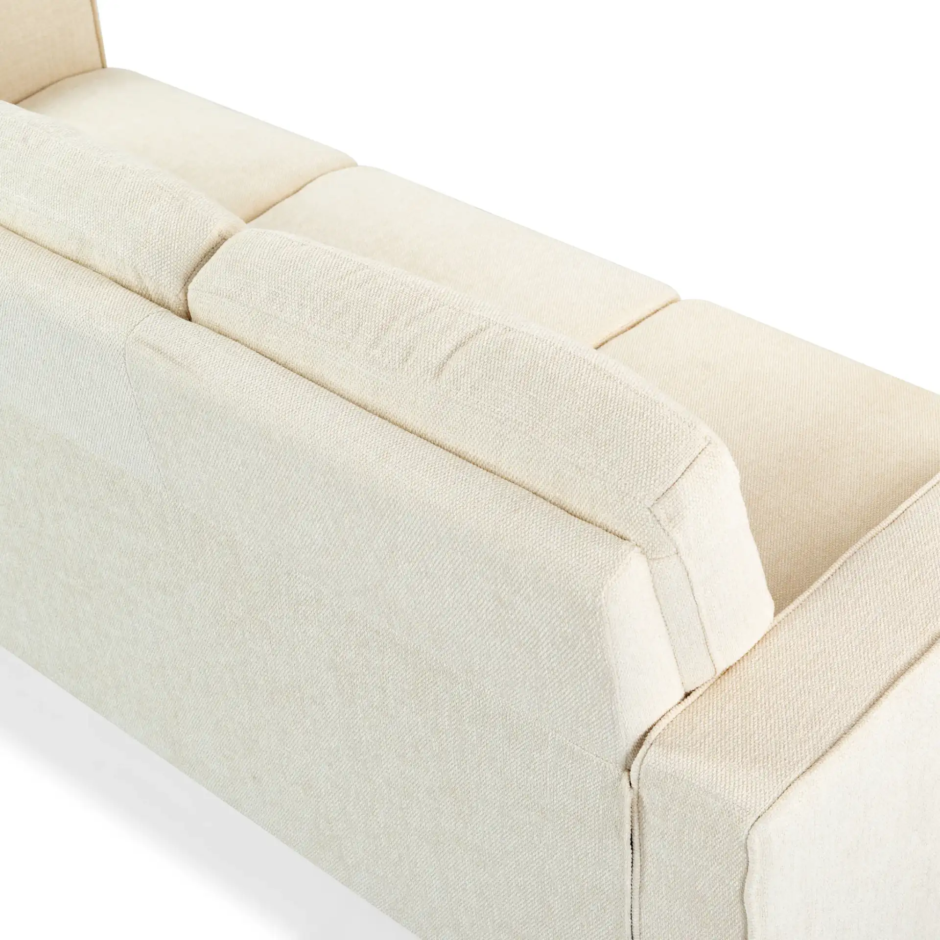 Felicianya Modern Three-Seater Sofa in Light Gray in a styled room