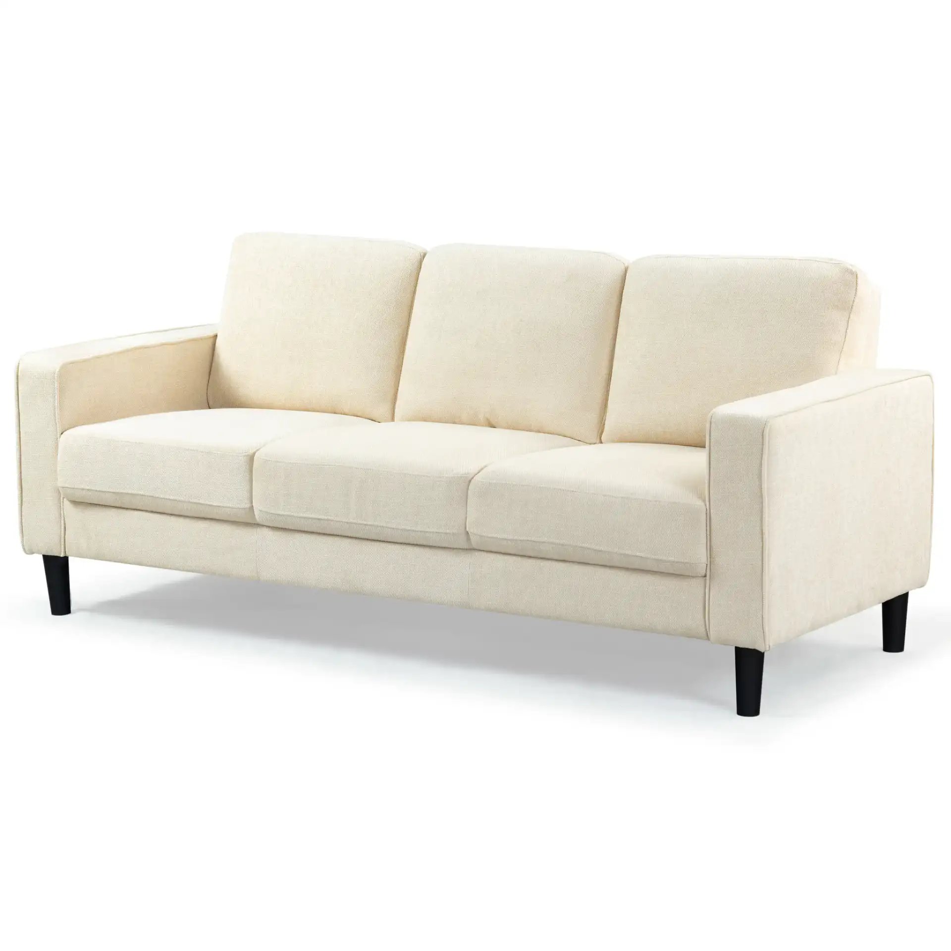 Felicianya Modern Three-Seater Sofa in Light Gray, detail view