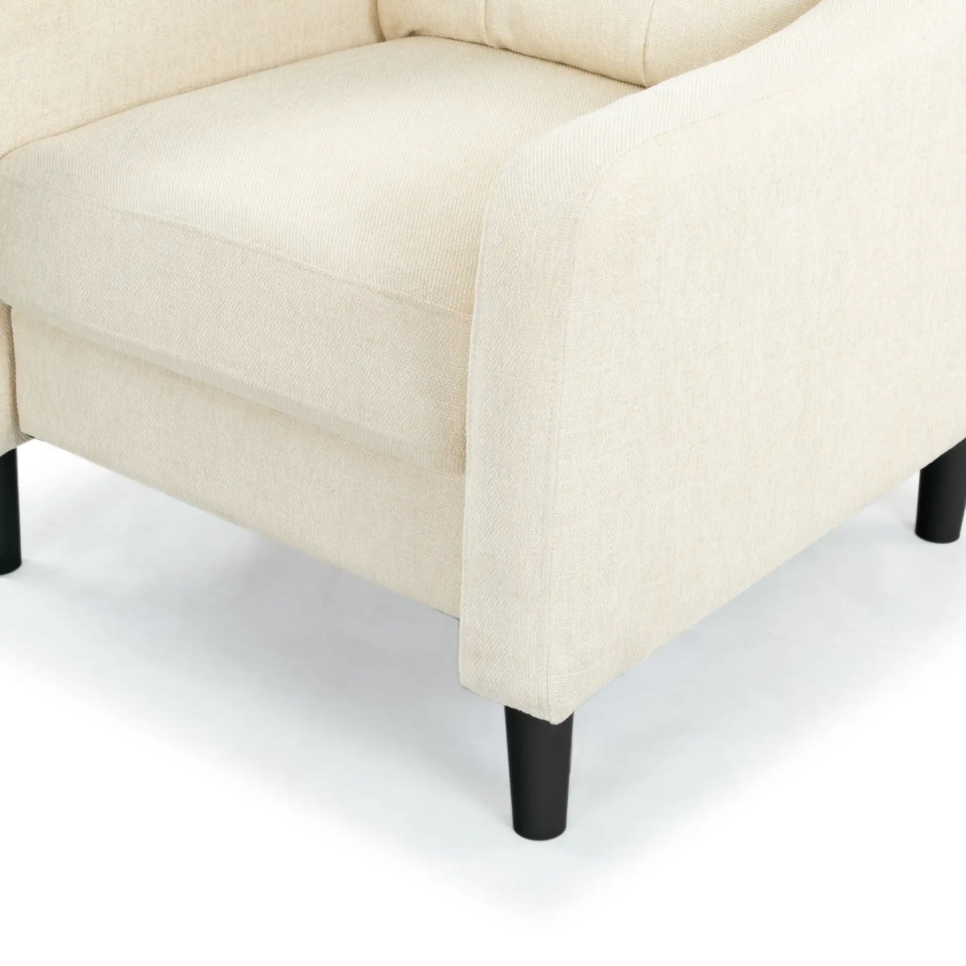 Nathaniel Tufted Back Accent Chair in Cream in a styled room