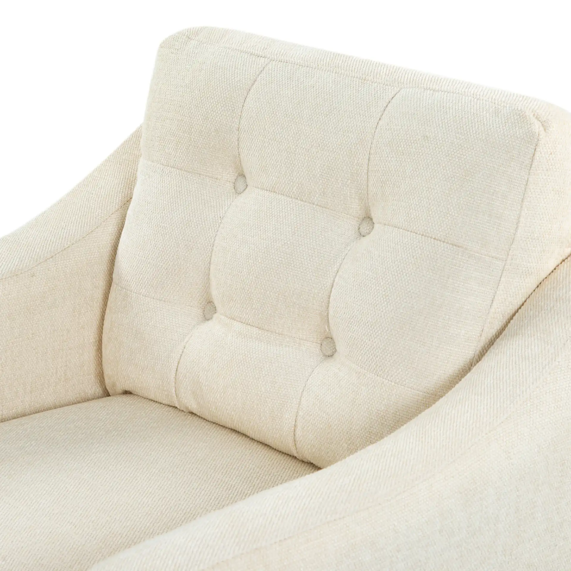 Nathaniel Tufted Back Accent Chair in Cream in a styled room