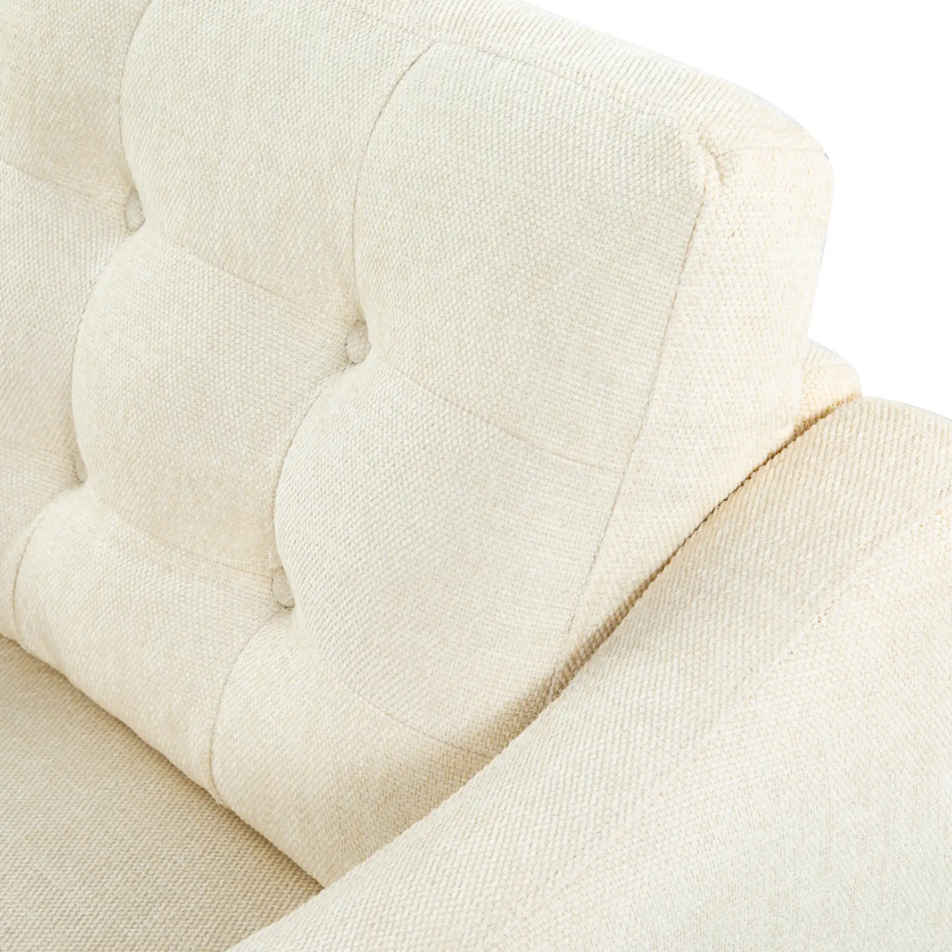 Nathaniel Tufted Back Accent Chair in Cream in a styled room