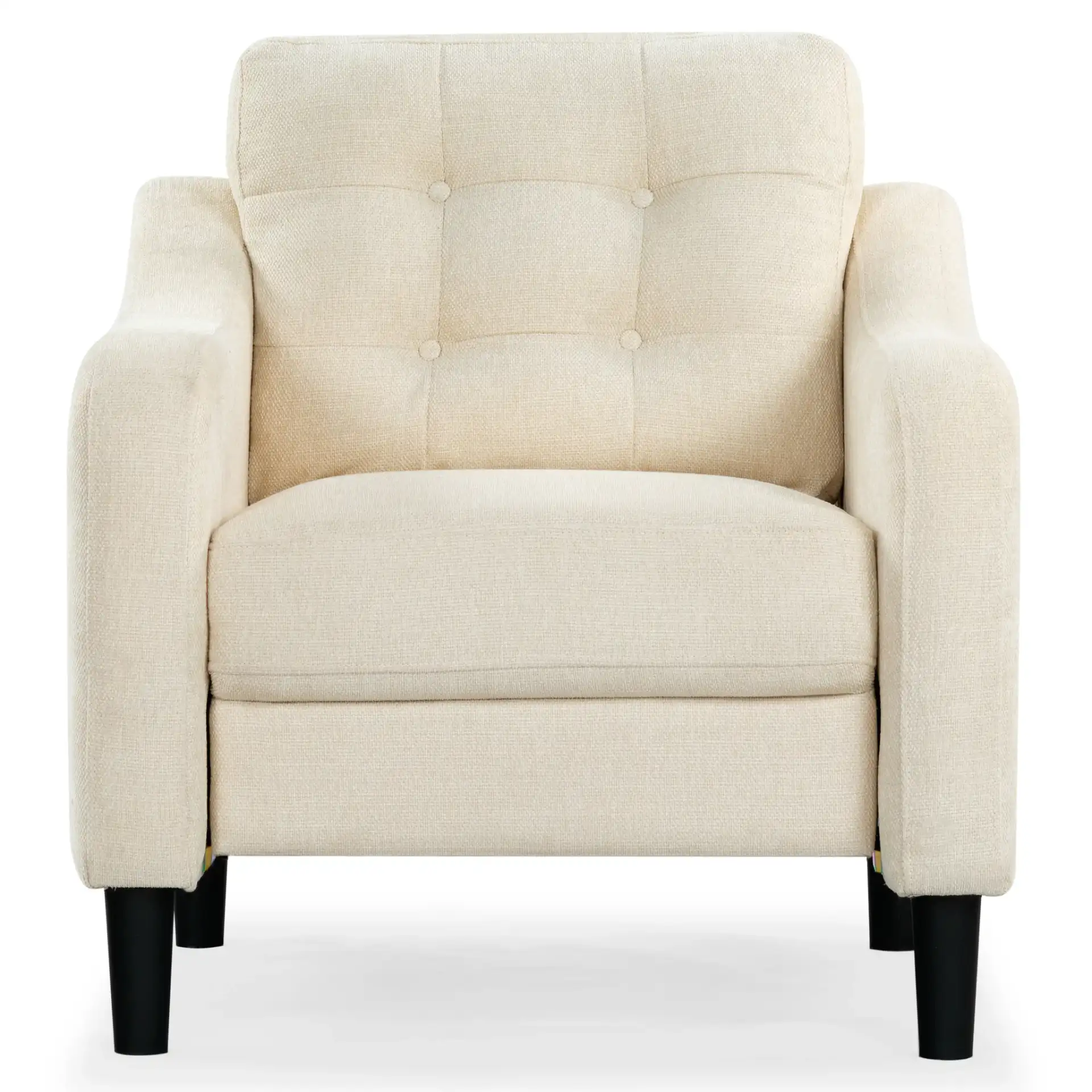 Nathaniel Tufted Back Accent Chair in Cream, detail view