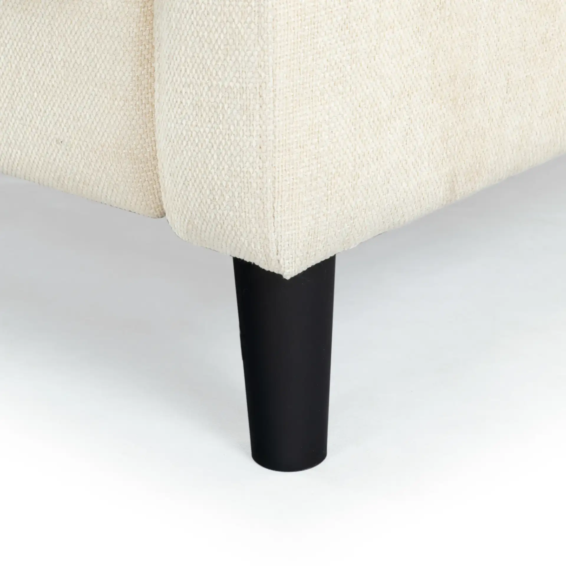 Nathaniel Tufted Three-Seater Sofa in Cream, detail view