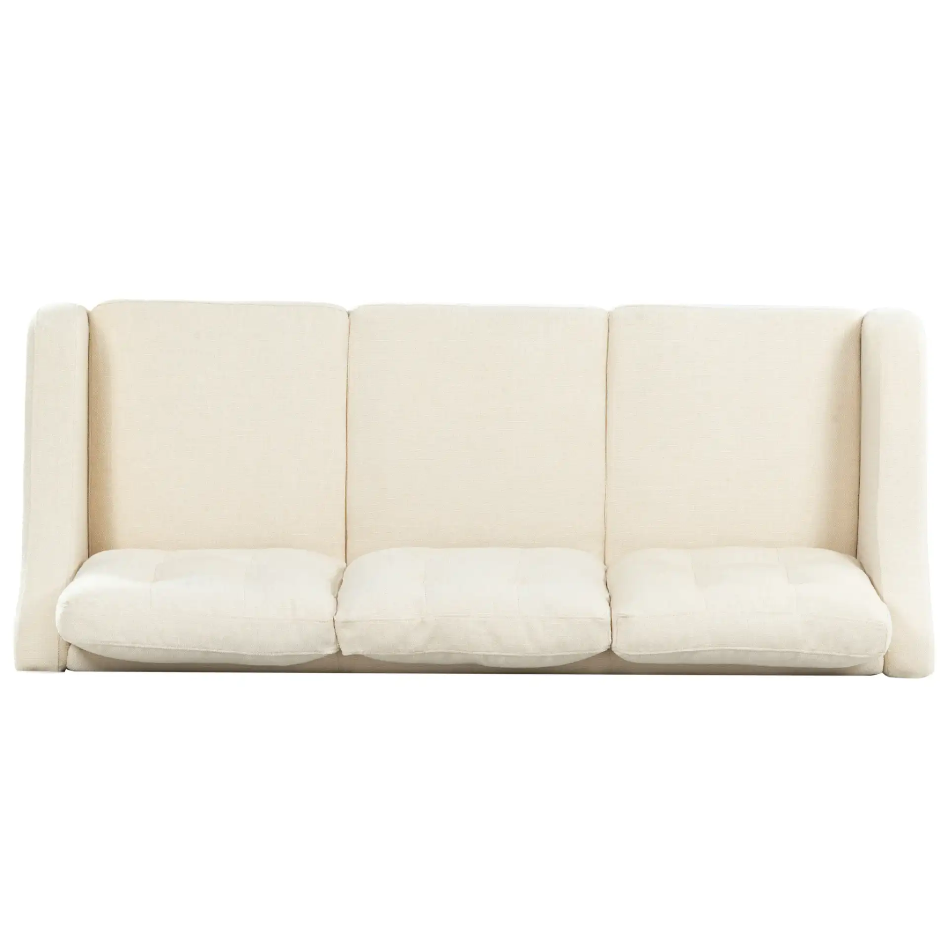 Nathaniel Tufted Three-Seater Sofa in Cream, detail view