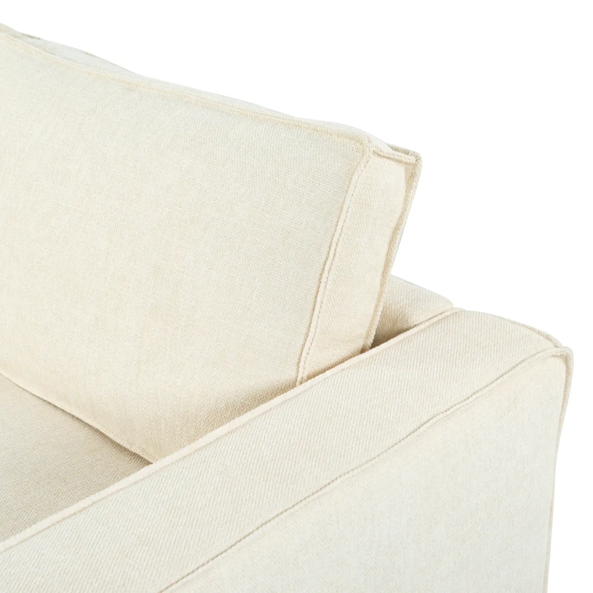 Kalyna Three-Seater Sofa in Cream in a styled room