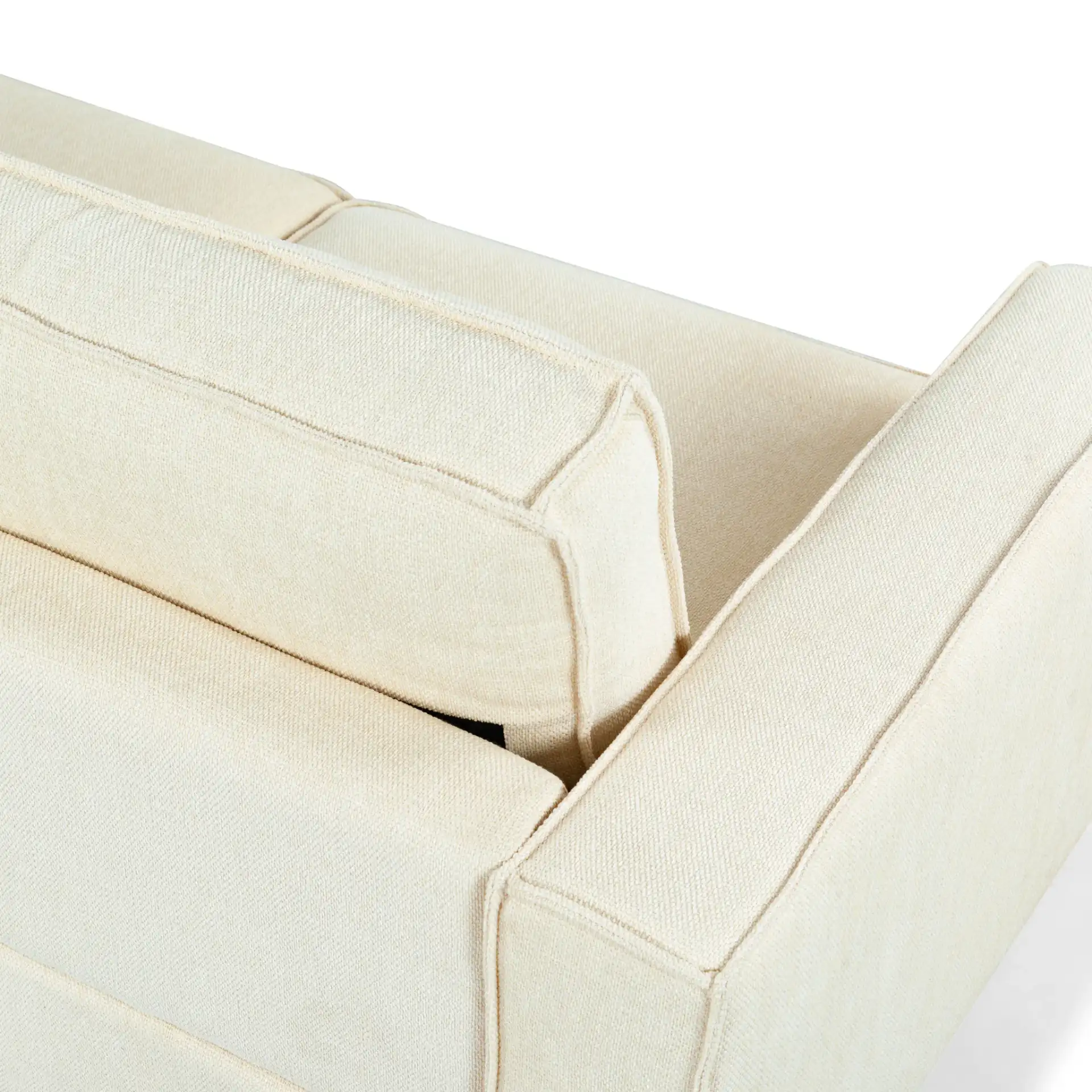 Kalyna Three-Seater Sofa in Cream in a styled room