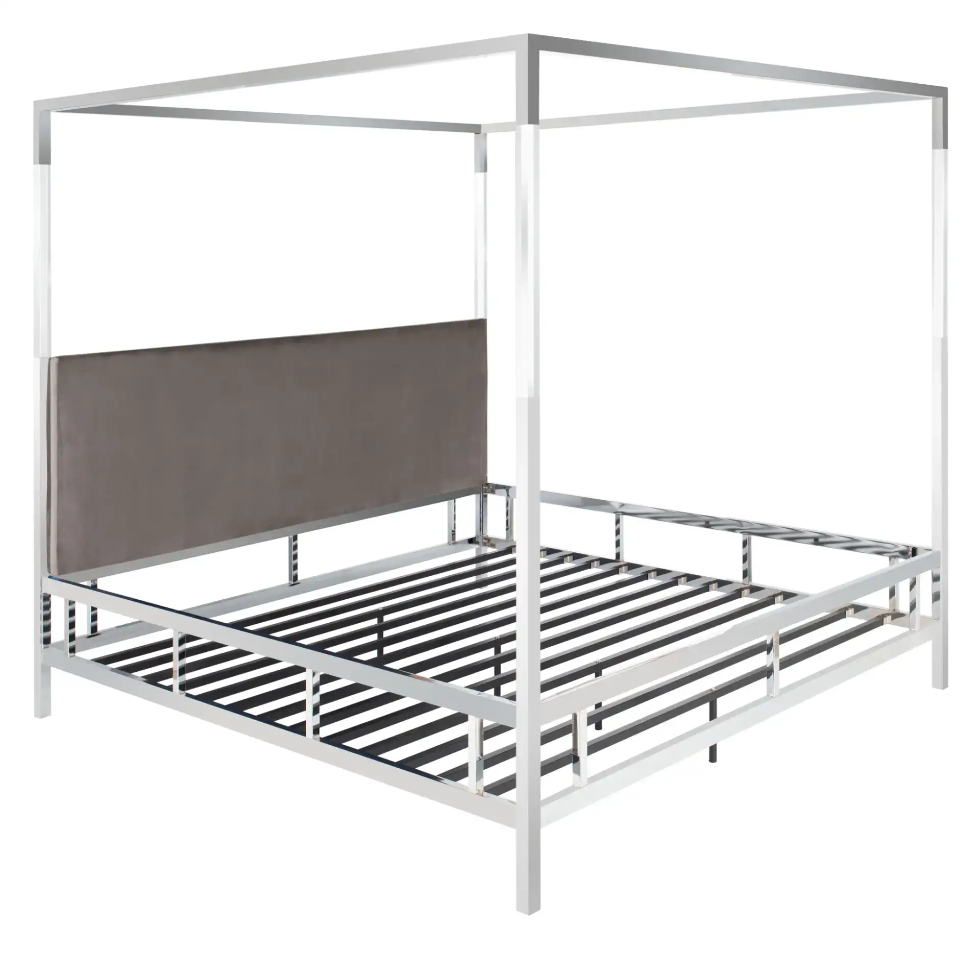 Dorothy Acrylic Canopy Bed in Gold / Gray, detail view