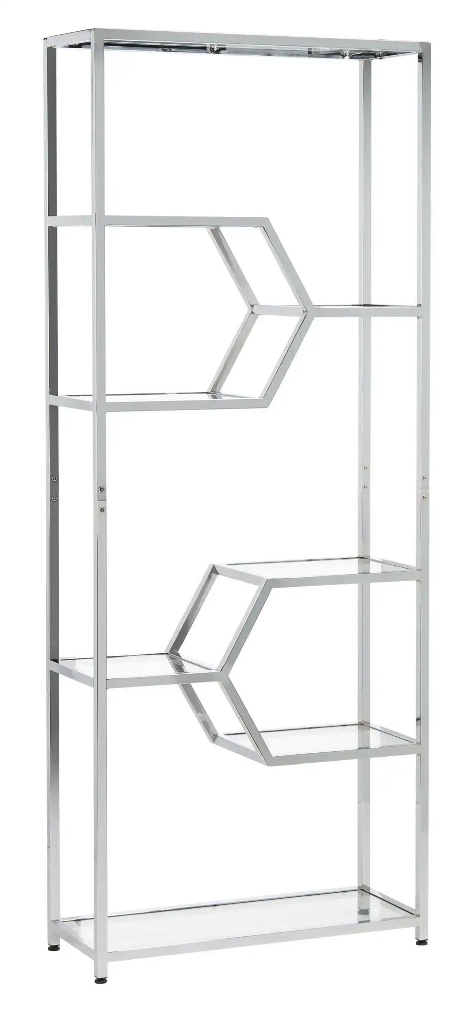 Benoit Chrome Bookcase in Chrome, detail view
