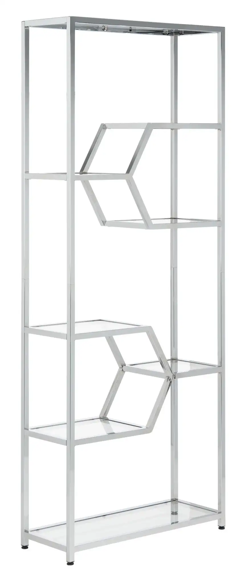 Benoit Chrome Bookcase in Chrome, detail view