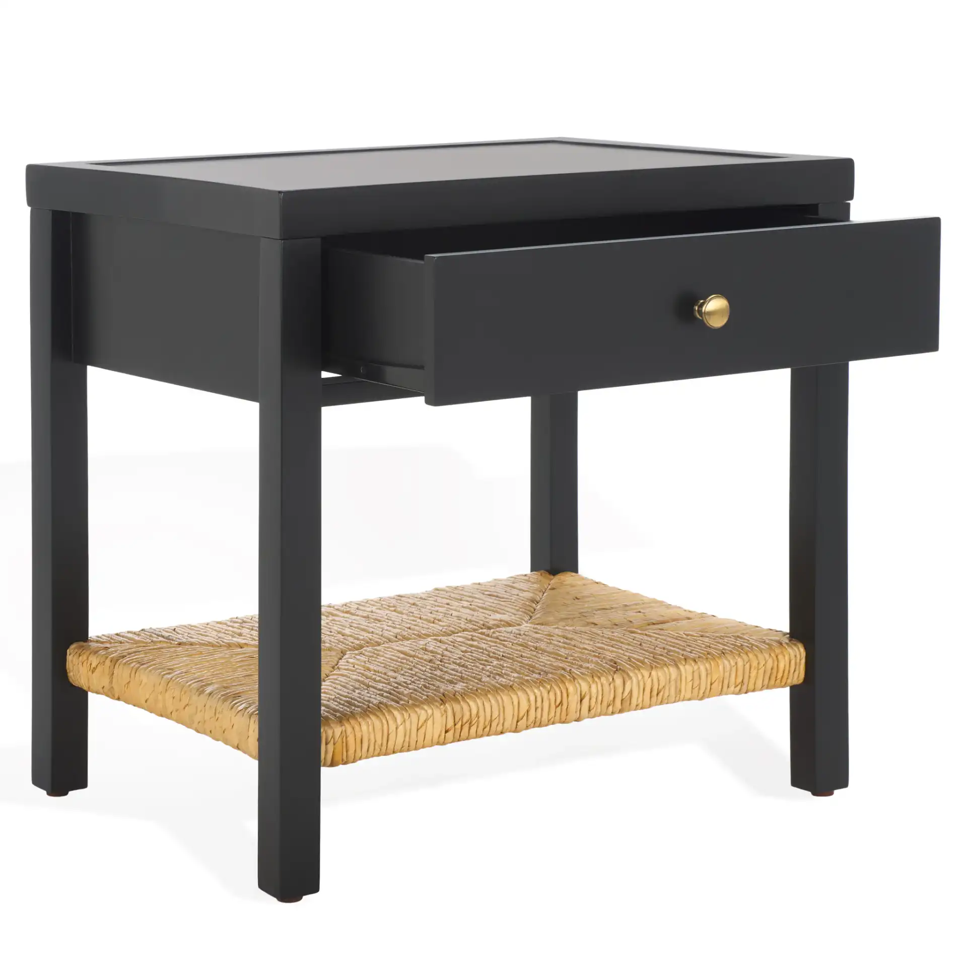 Berlynne Banana Stem Nightstand in Black / Natural, detail view