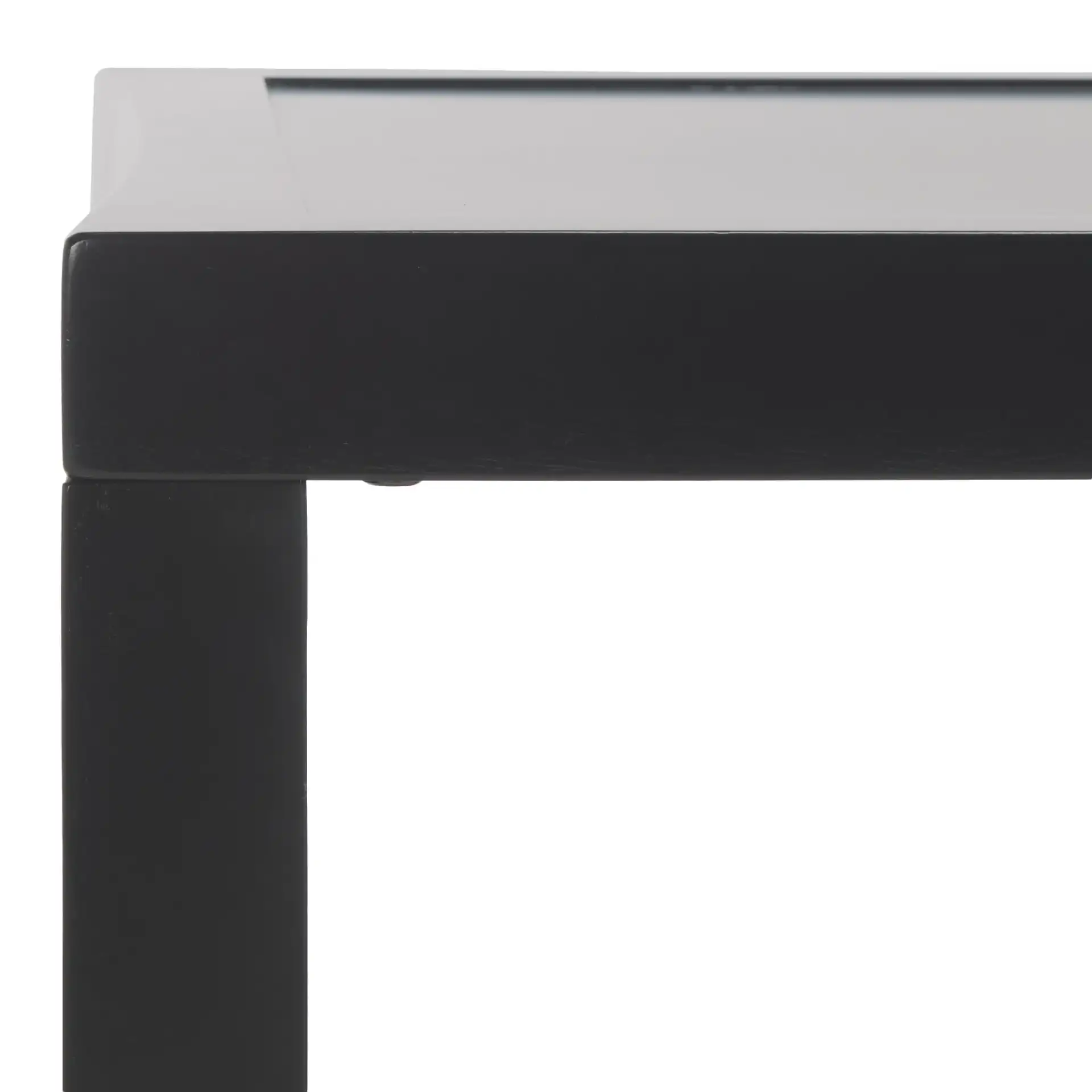 Berlynne Banana Coffee Table in Black / Natural in a styled room