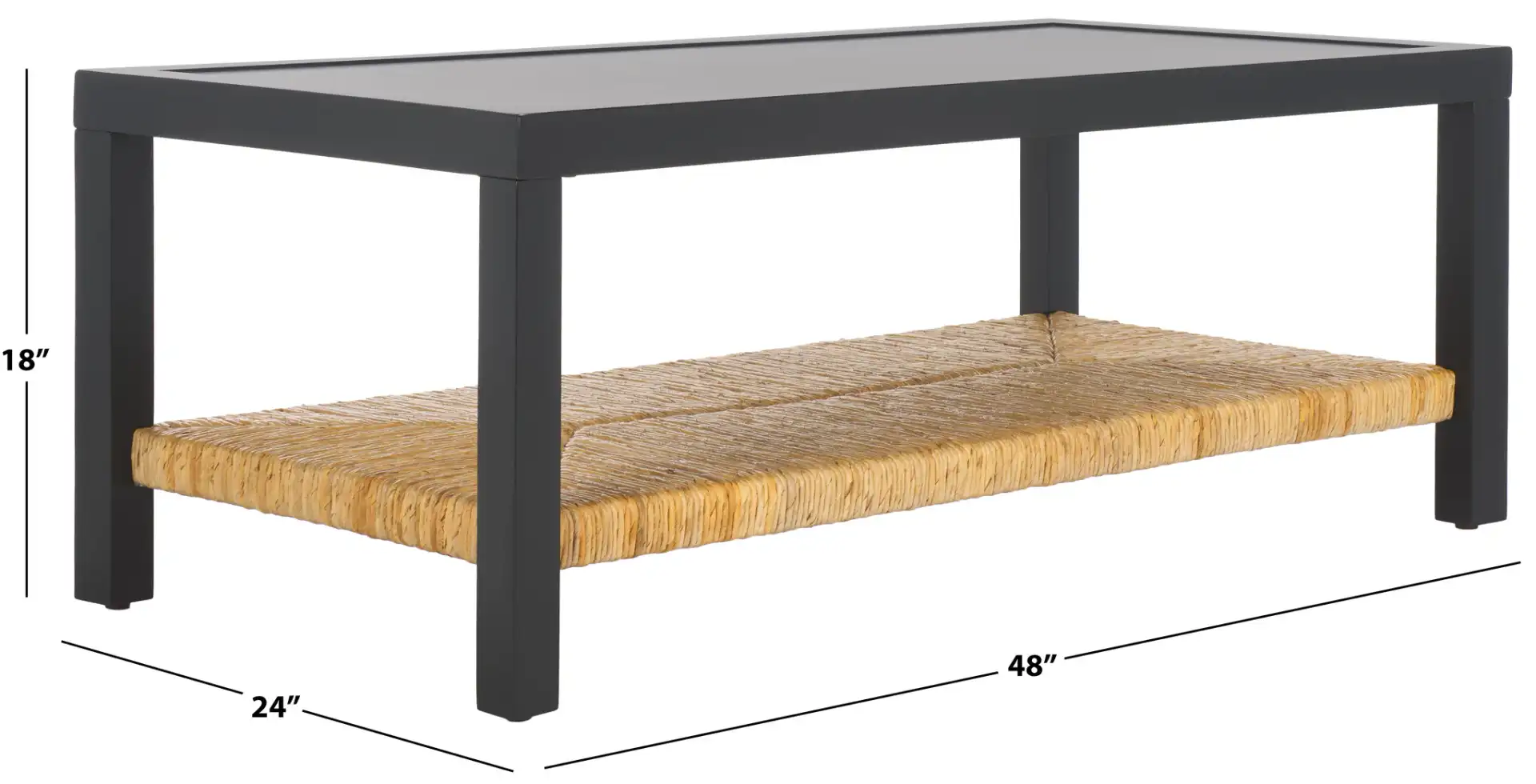 Berlynne Banana Coffee Table in Black / Natural, detail view
