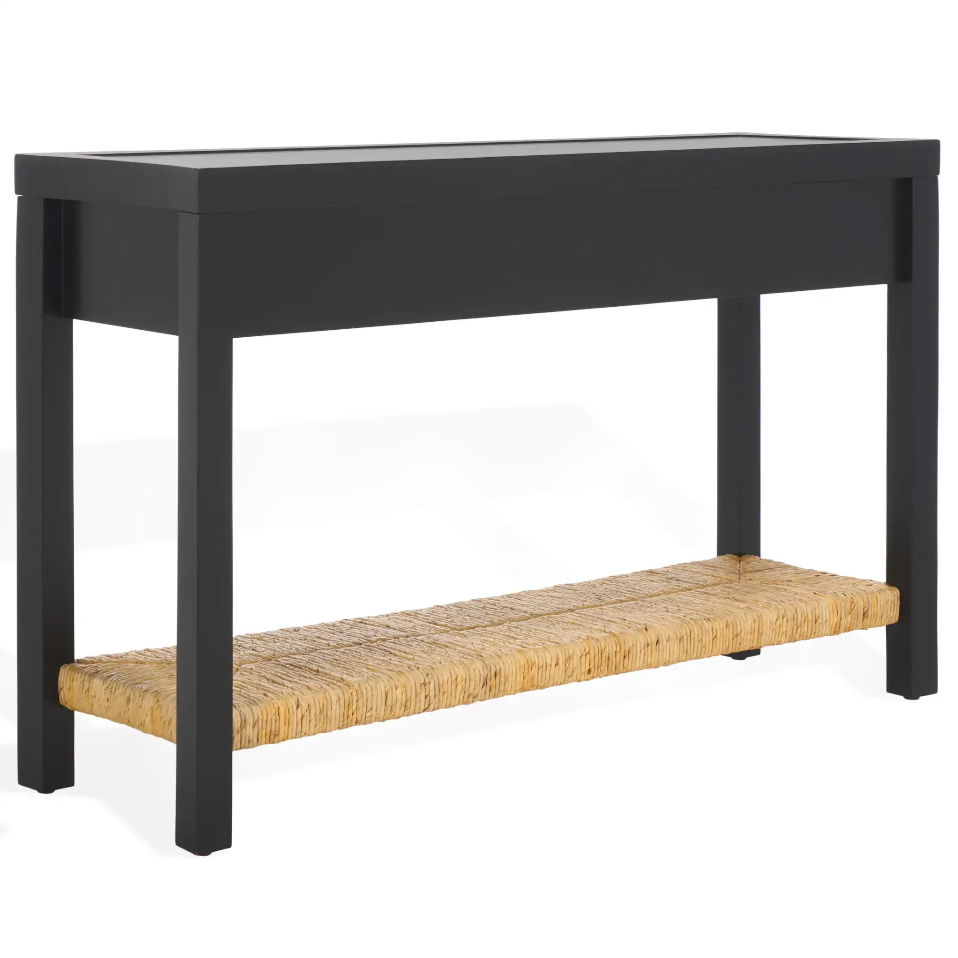 Berlynne Banana Console Table in Black / Natural, detail view