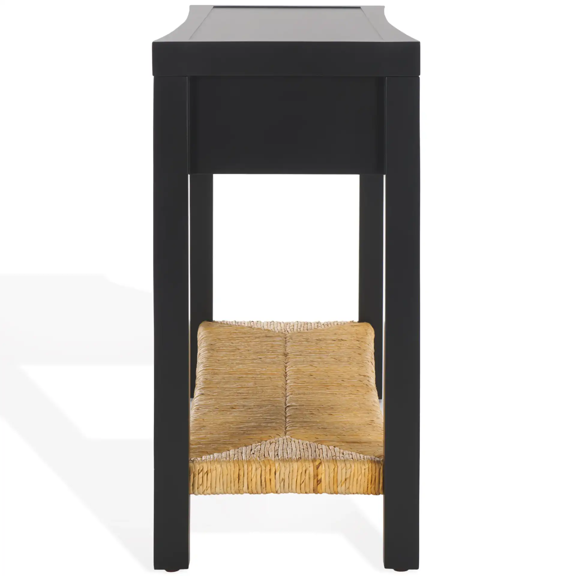 Berlynne Banana Console Table in Black / Natural, detail view