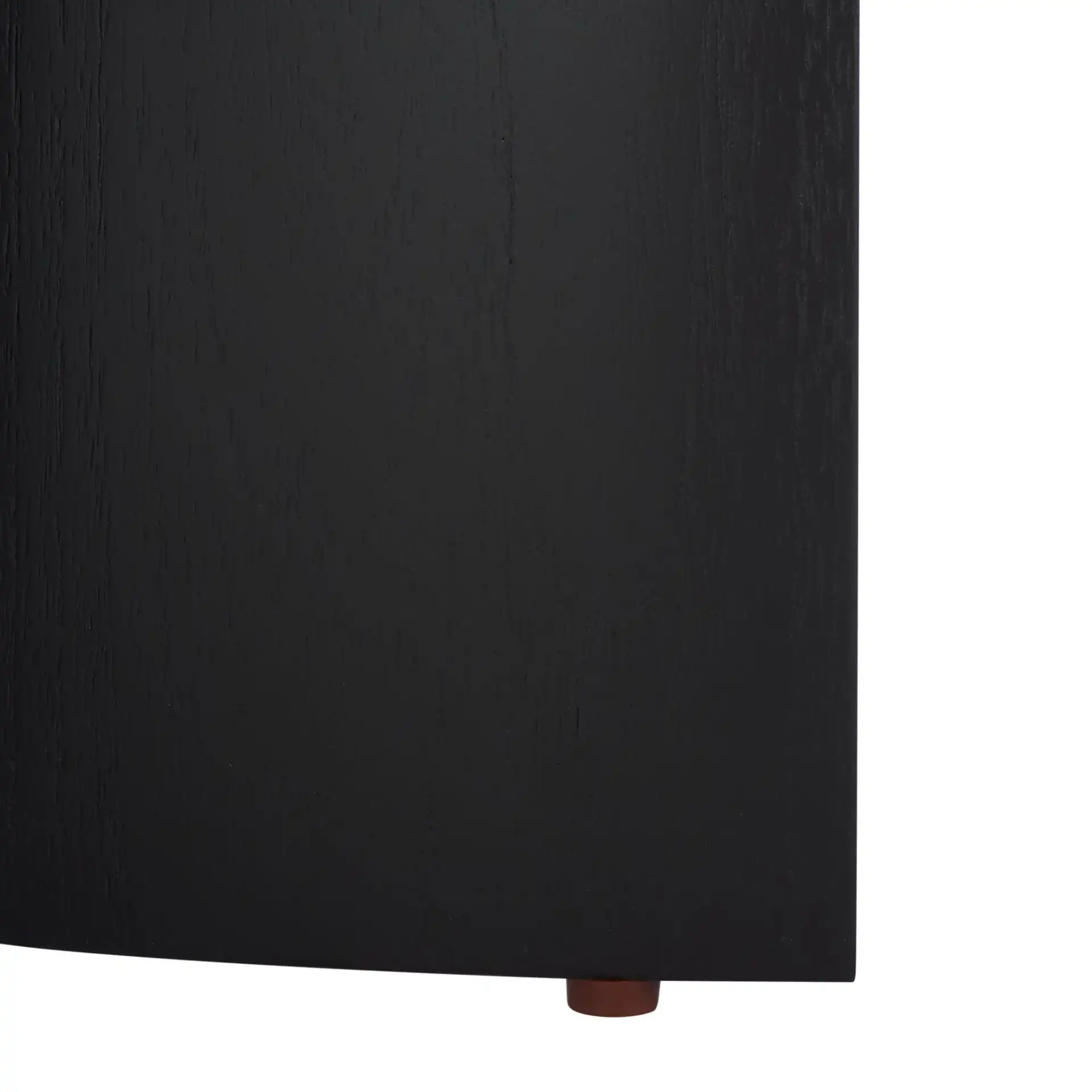 Audriella Round Wood Coffee Table in Black, detail view