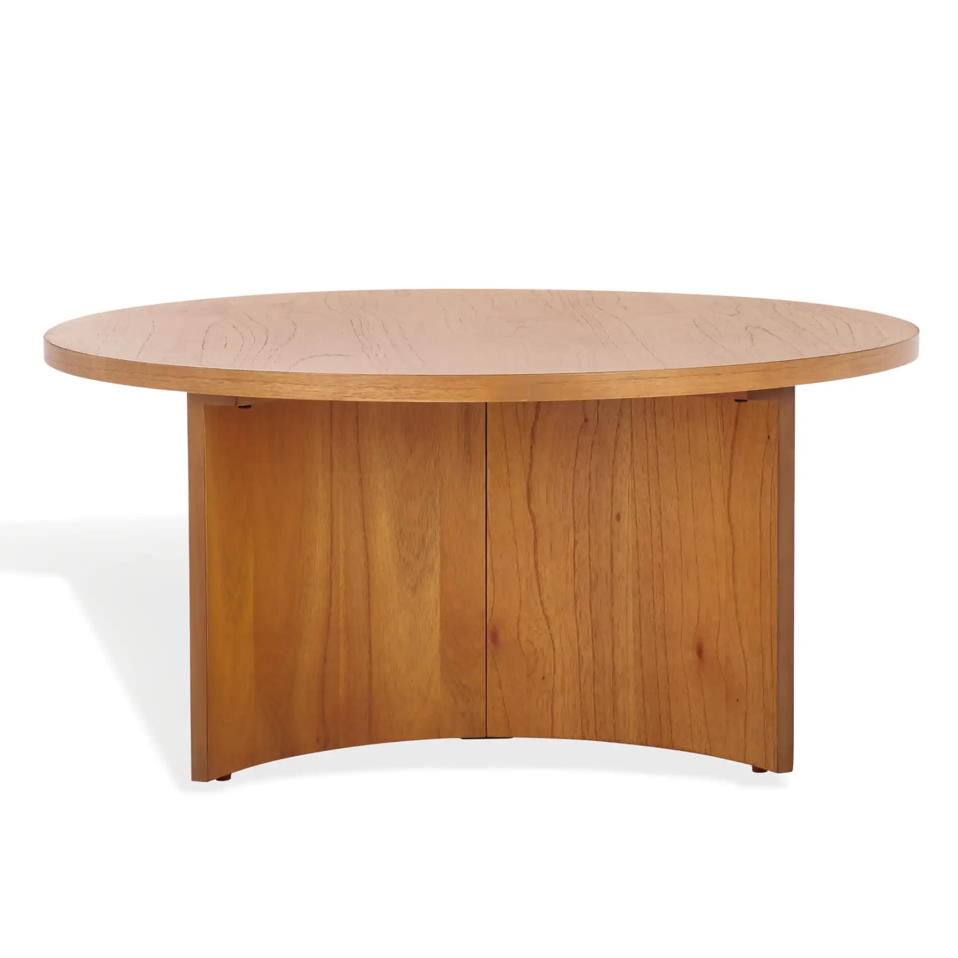 Audriella Round Wood Coffee Table in Natural, detail view